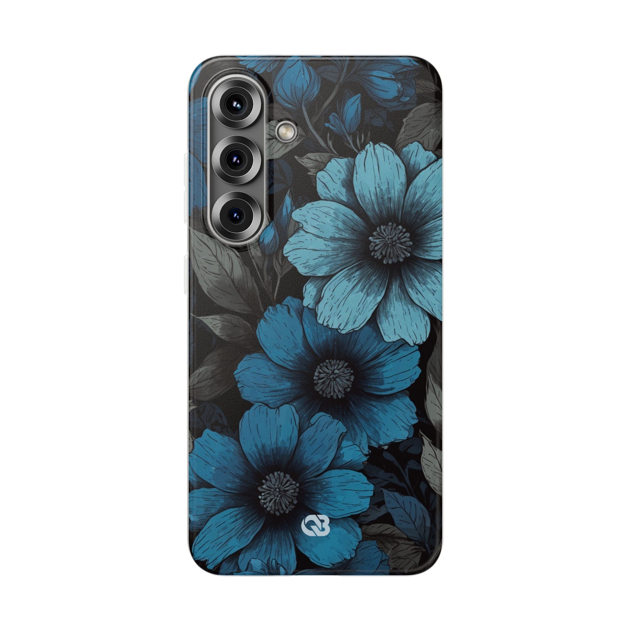 Obsidian Blue Petals · Soft Phone Case for Samsung