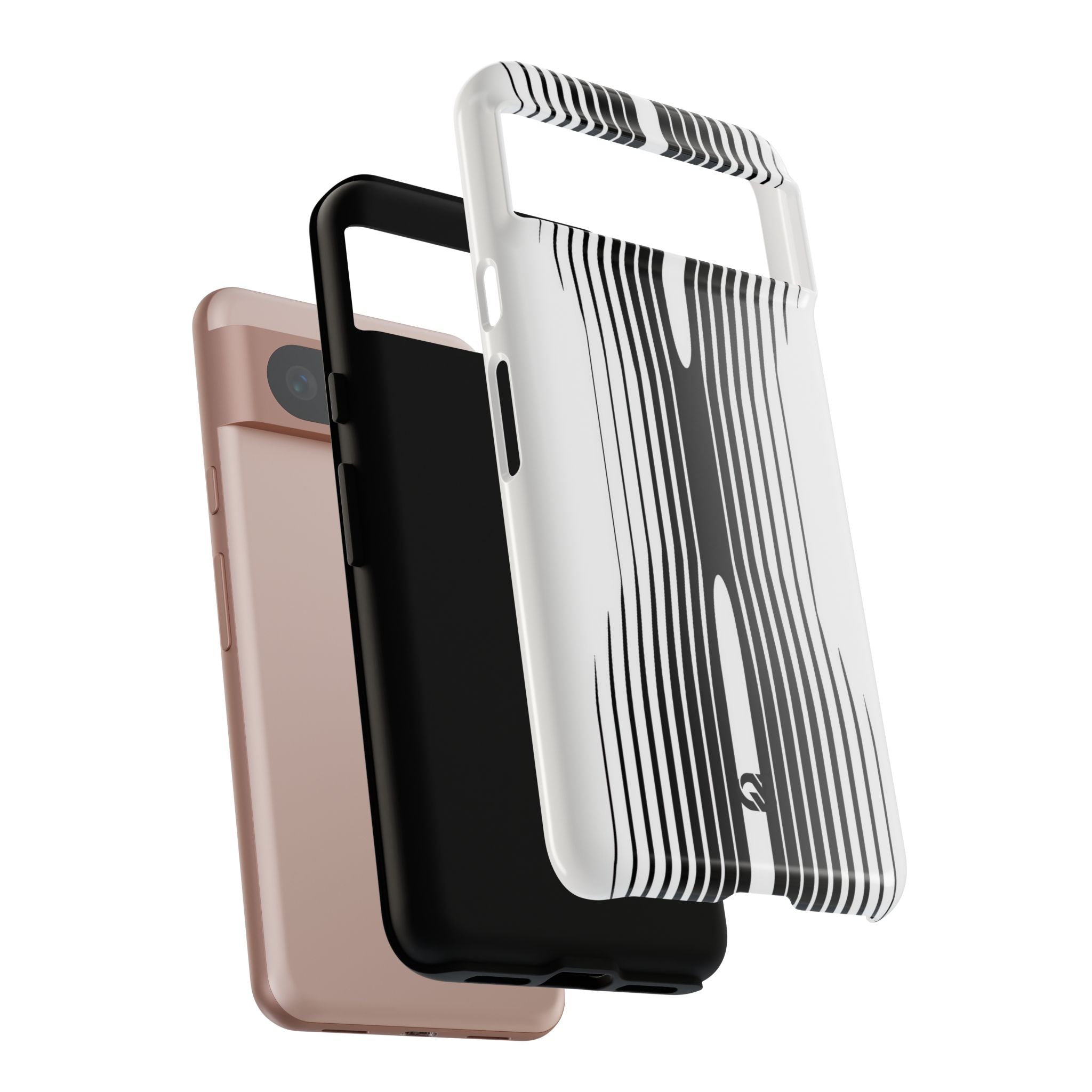 White Tough Phone Case for Google Pixel - Kinetic Mono Distortion