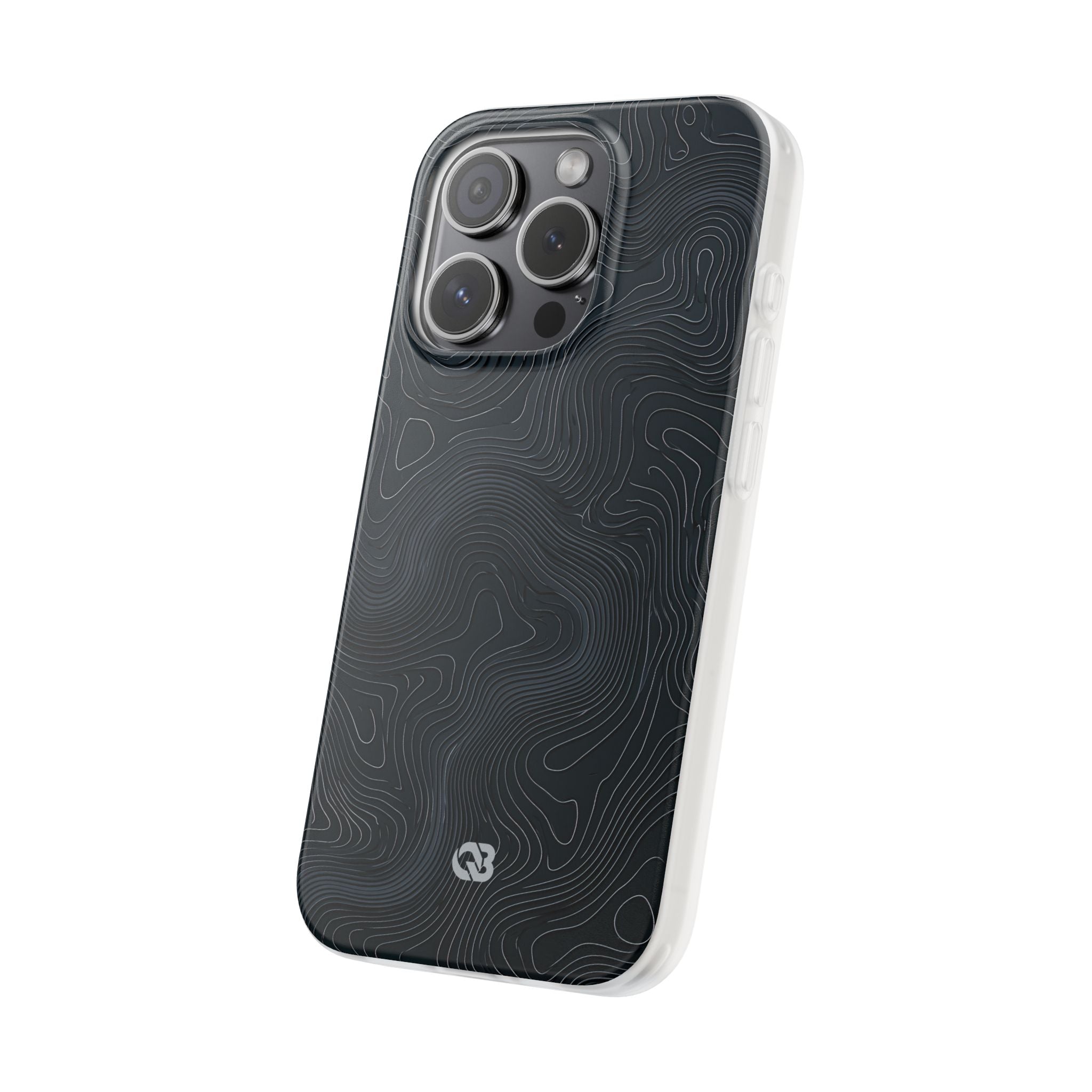 Black Lite Phone Case for iPhone - Obsidian Ridge Topo