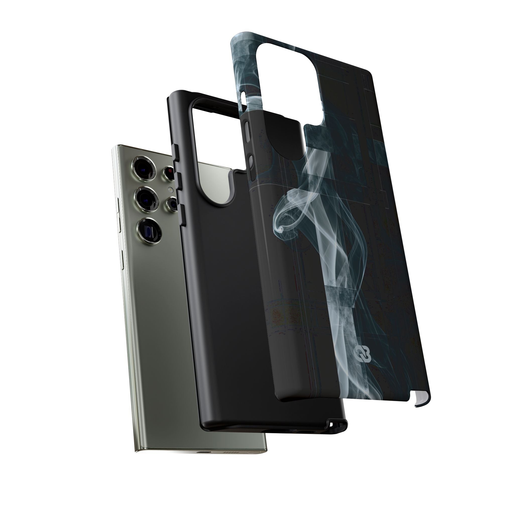Black Tough Phone Case for Samsung - Arctic Vapor Grid