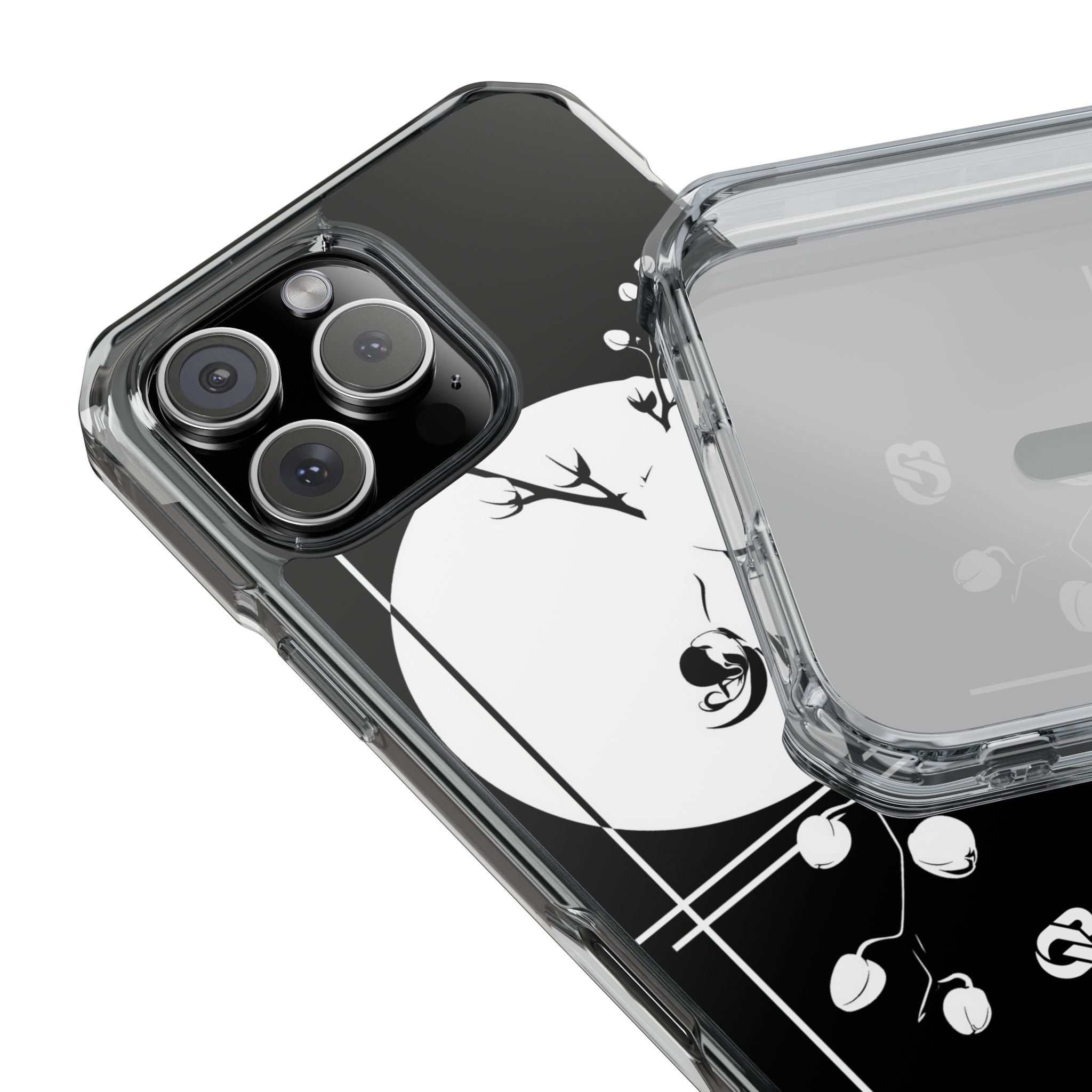 Black Impact MagSafe Phone Case for iPhone - Lunar Orchid Grid