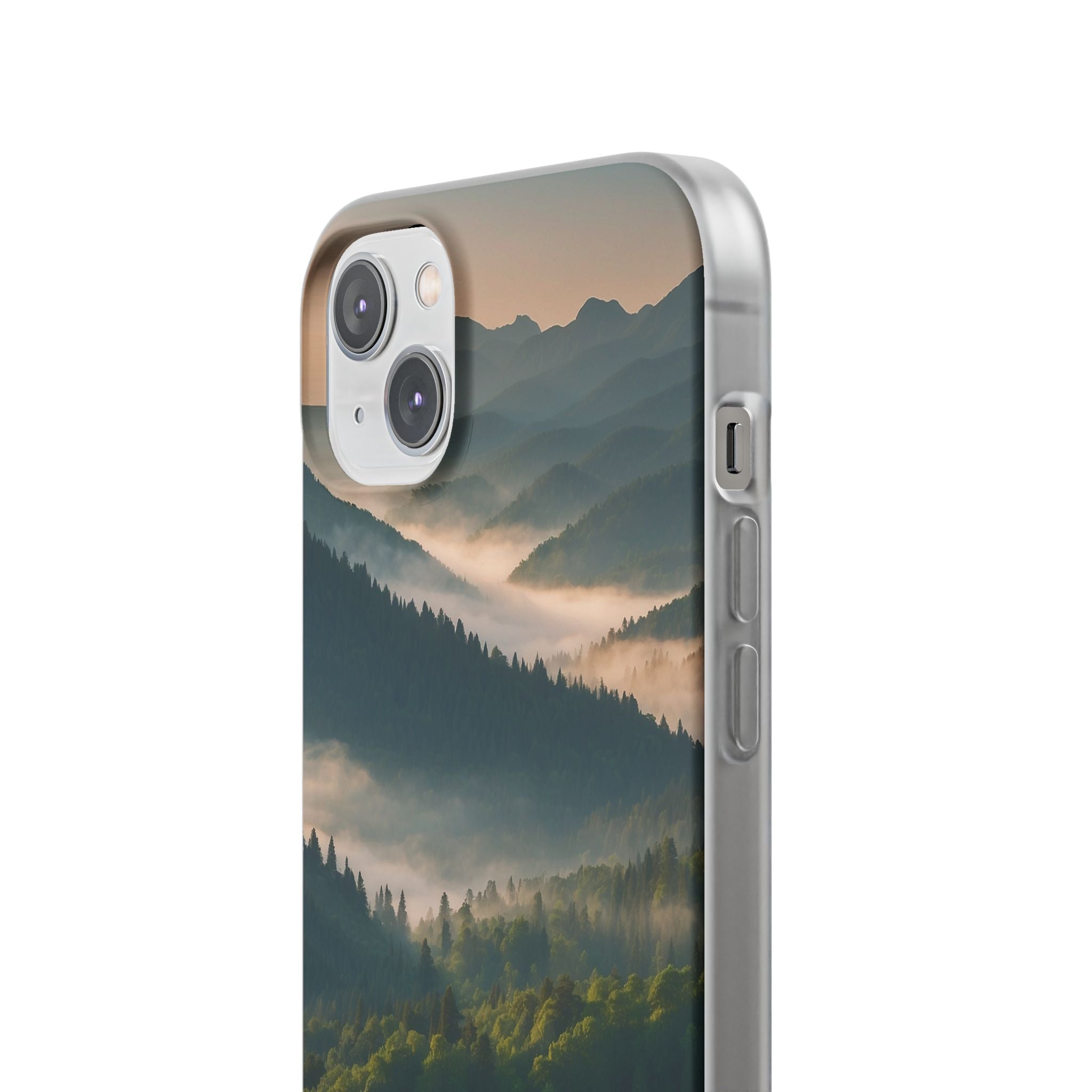 Foggy Mountain Ridge · Soft Phone Case for iPhone