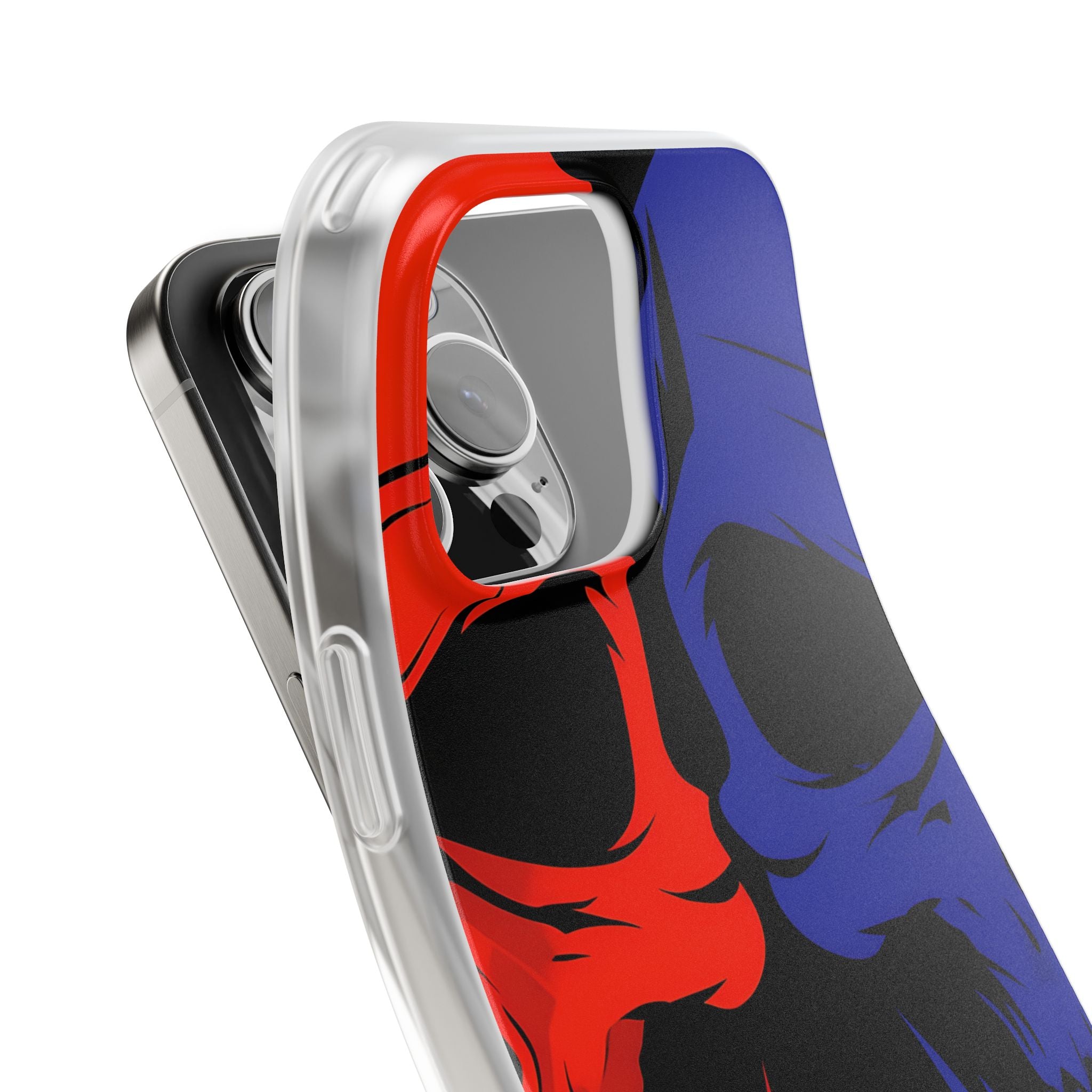 Crimson Cobalt Skulls · Soft Phone Case for iPhone