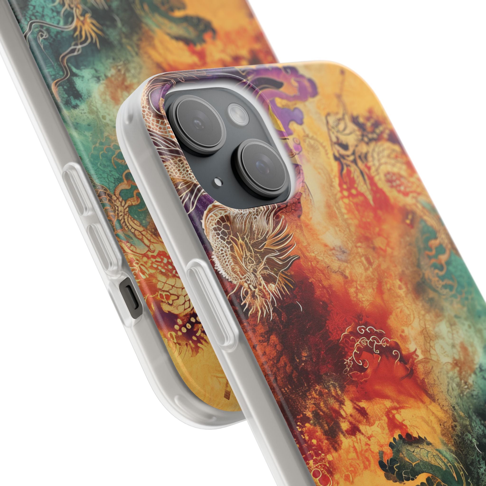 Dragon Ember iPhone 15 Plus Cover - Blød