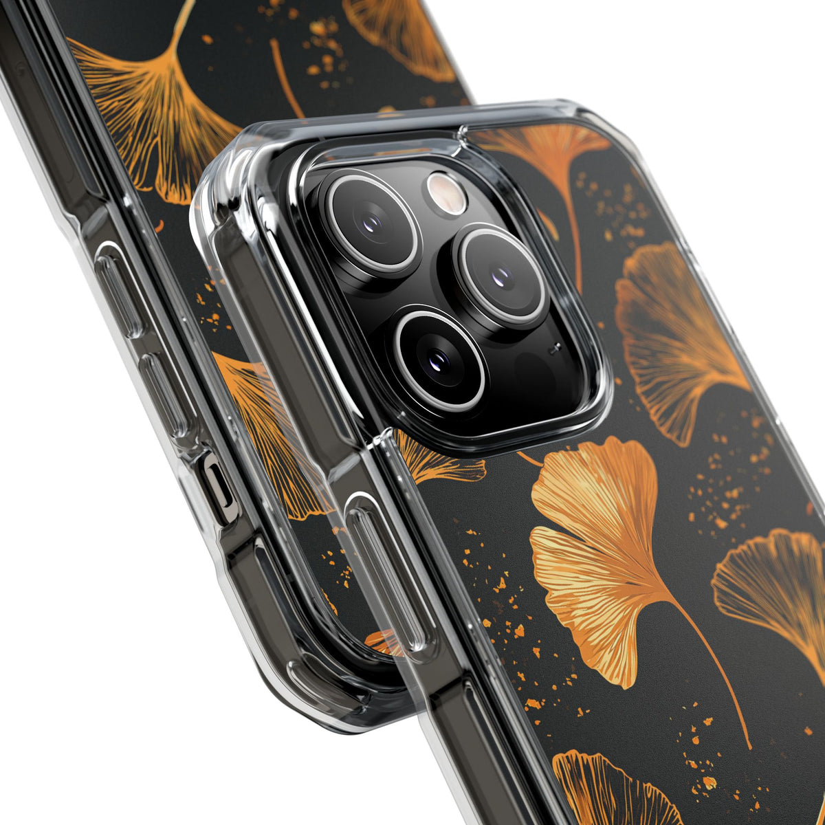 Gilded Ginkgo · Clear Impact Magnetic Phone Case for iPhone · Gold