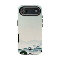 Blue Tough Phone Case for iPhone - Mist Valley Pagoda