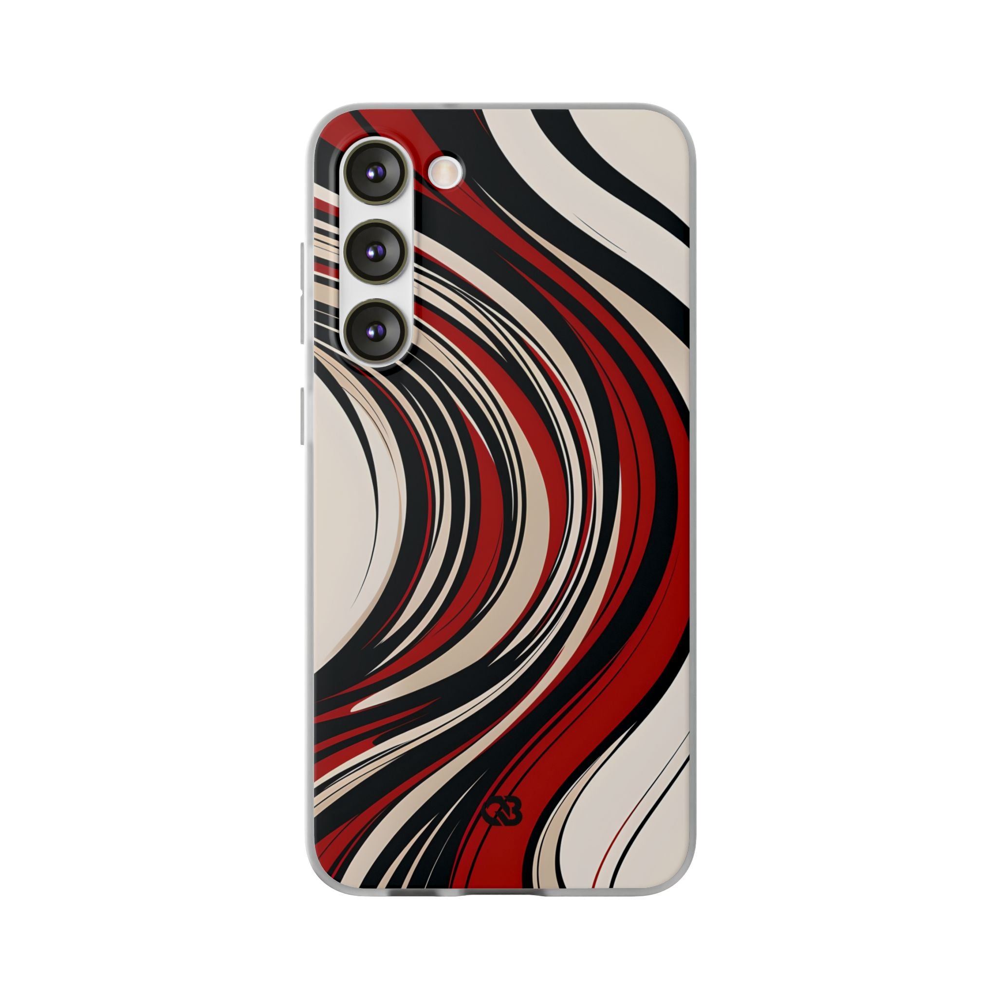 Crimson Flow Waves · Soft Phone Case for Samsung