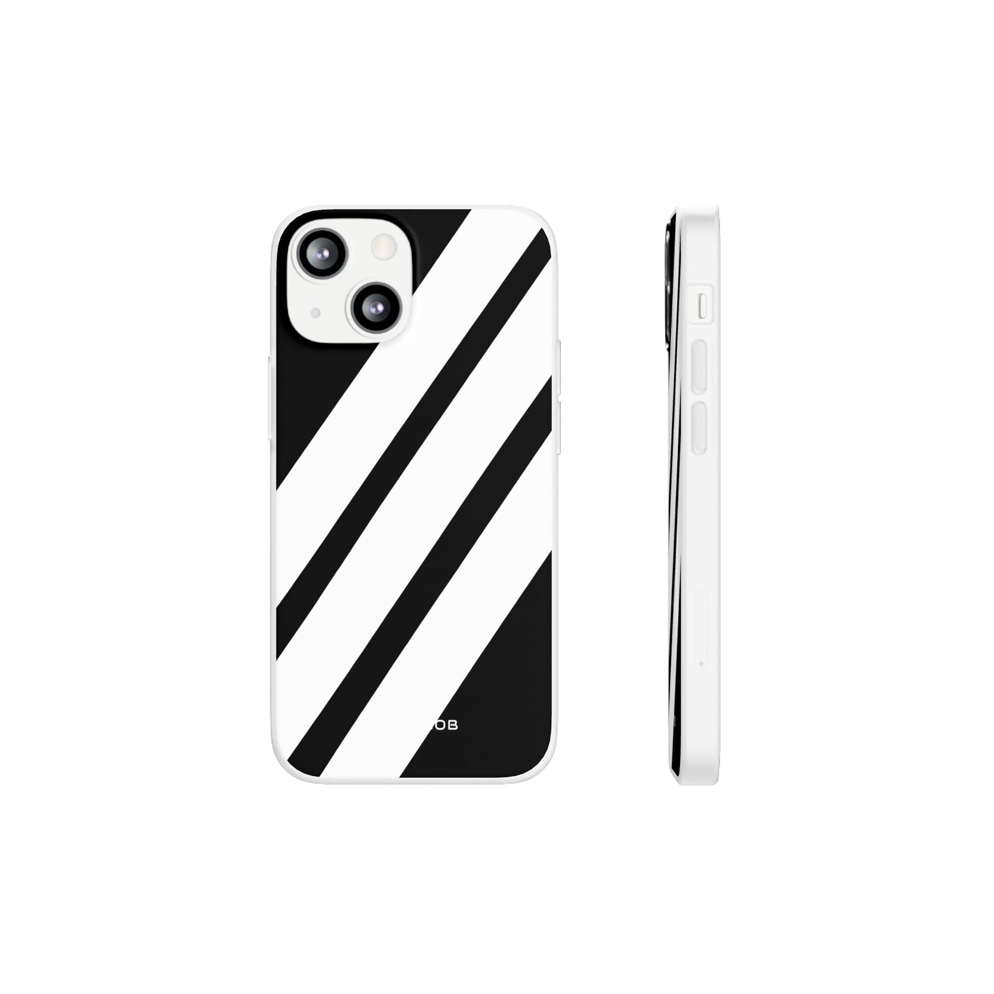 Diagonale Streifen Noir iPhone 13 mini Case - Soft