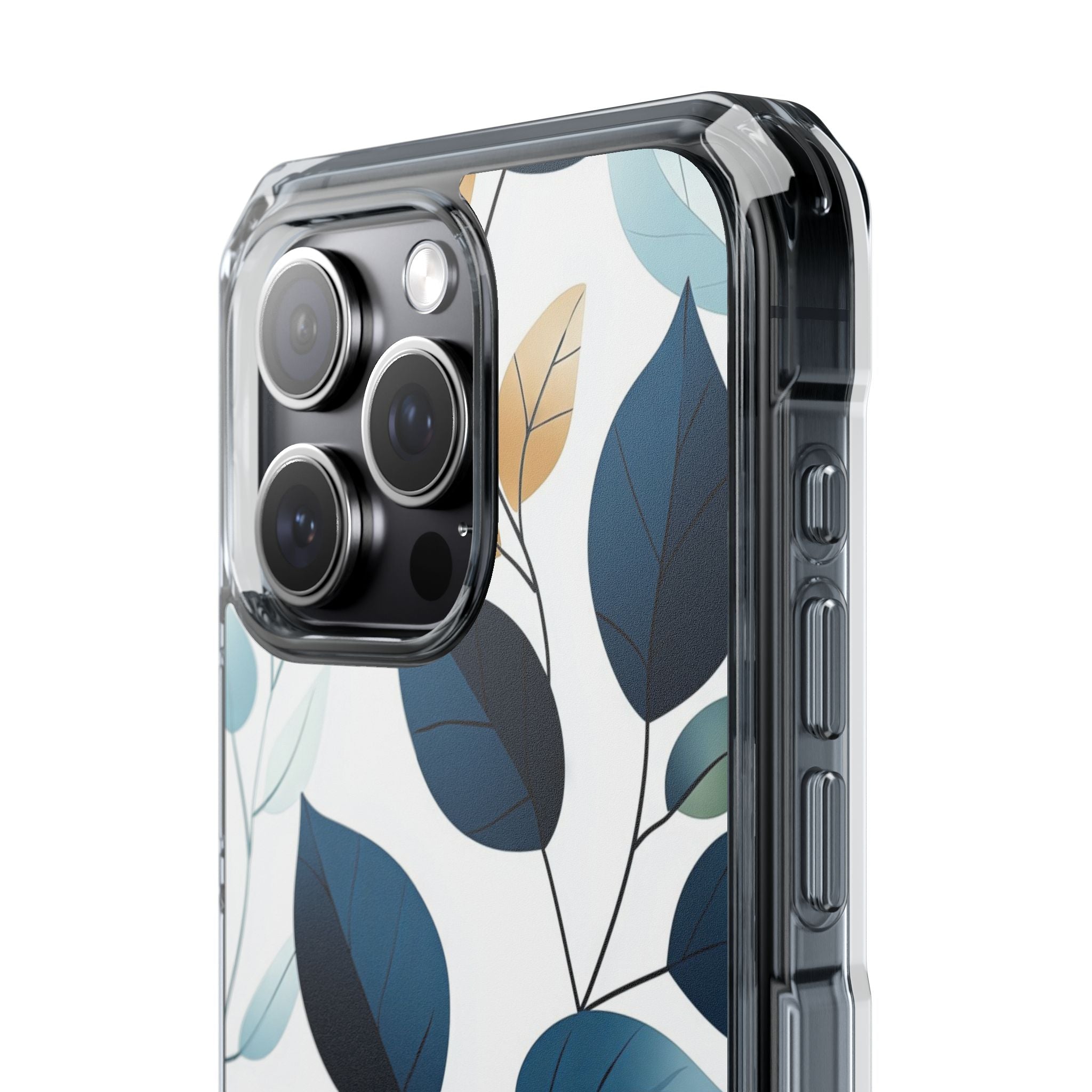 Laivastonsininen lehtien suonet iPhone 15 Pro Max - Impact suojakotelo