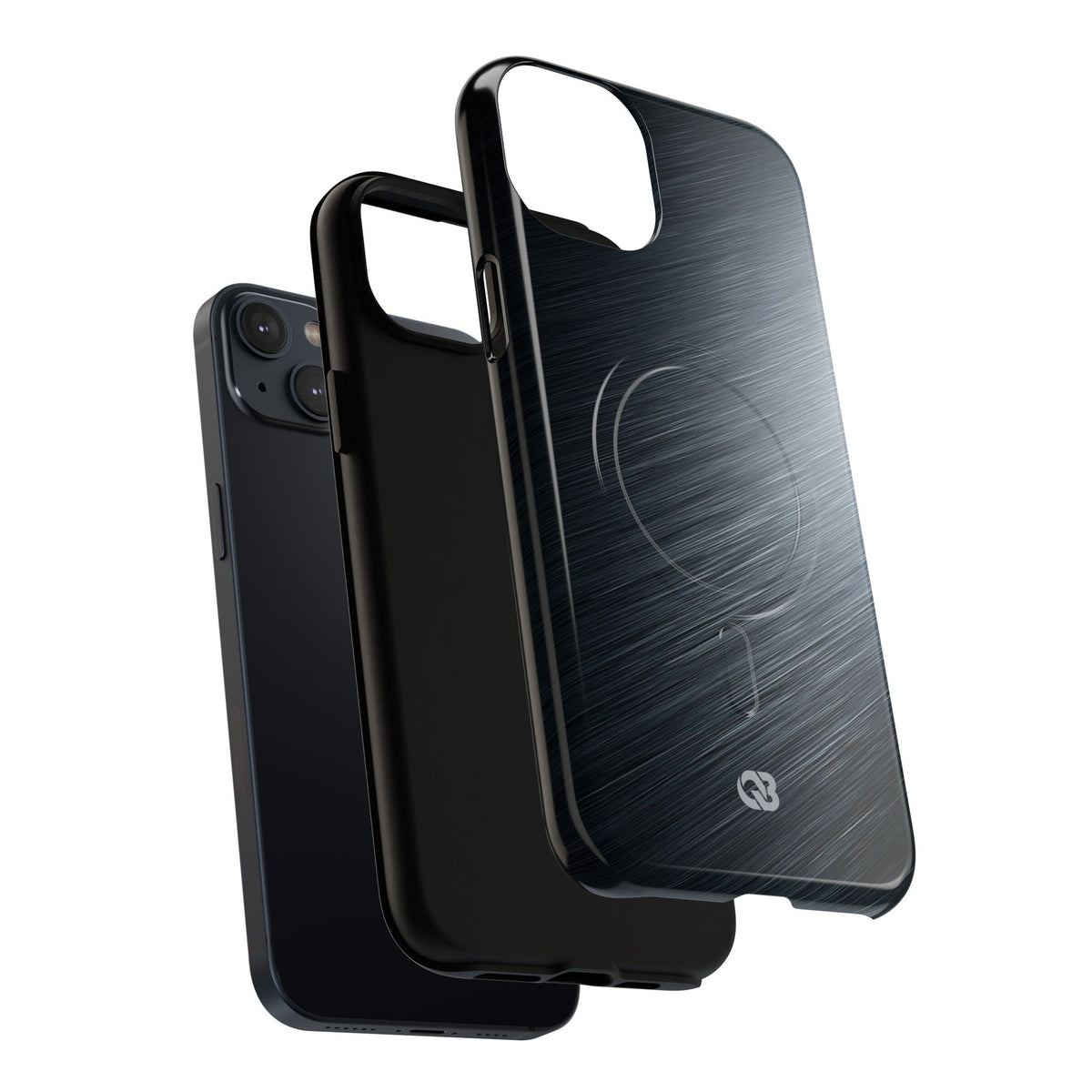 Grey Tough 2.0 Magsafe Phone Case for iPhone - Charcoal Brushed Steel