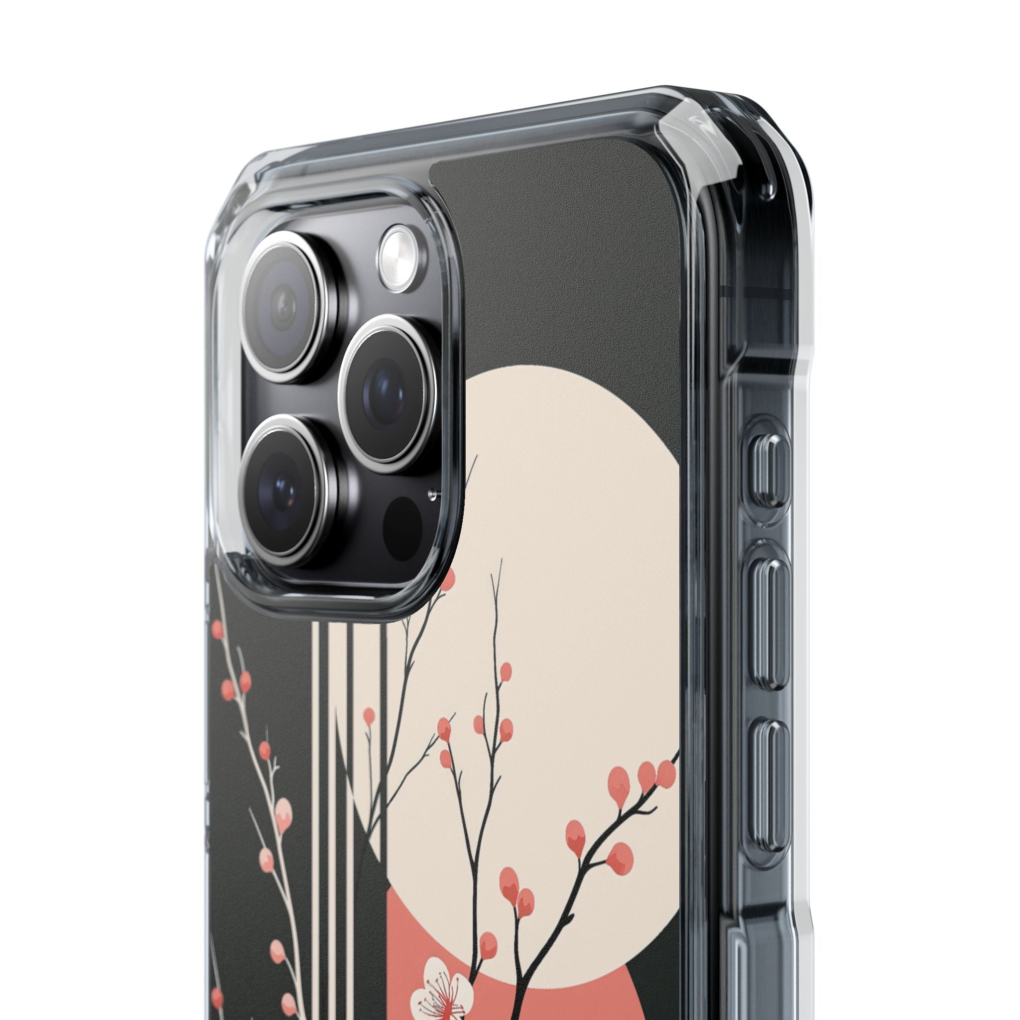Black Impact MagSafe Phone Case for iPhone - Kyoto Midnight Blossom