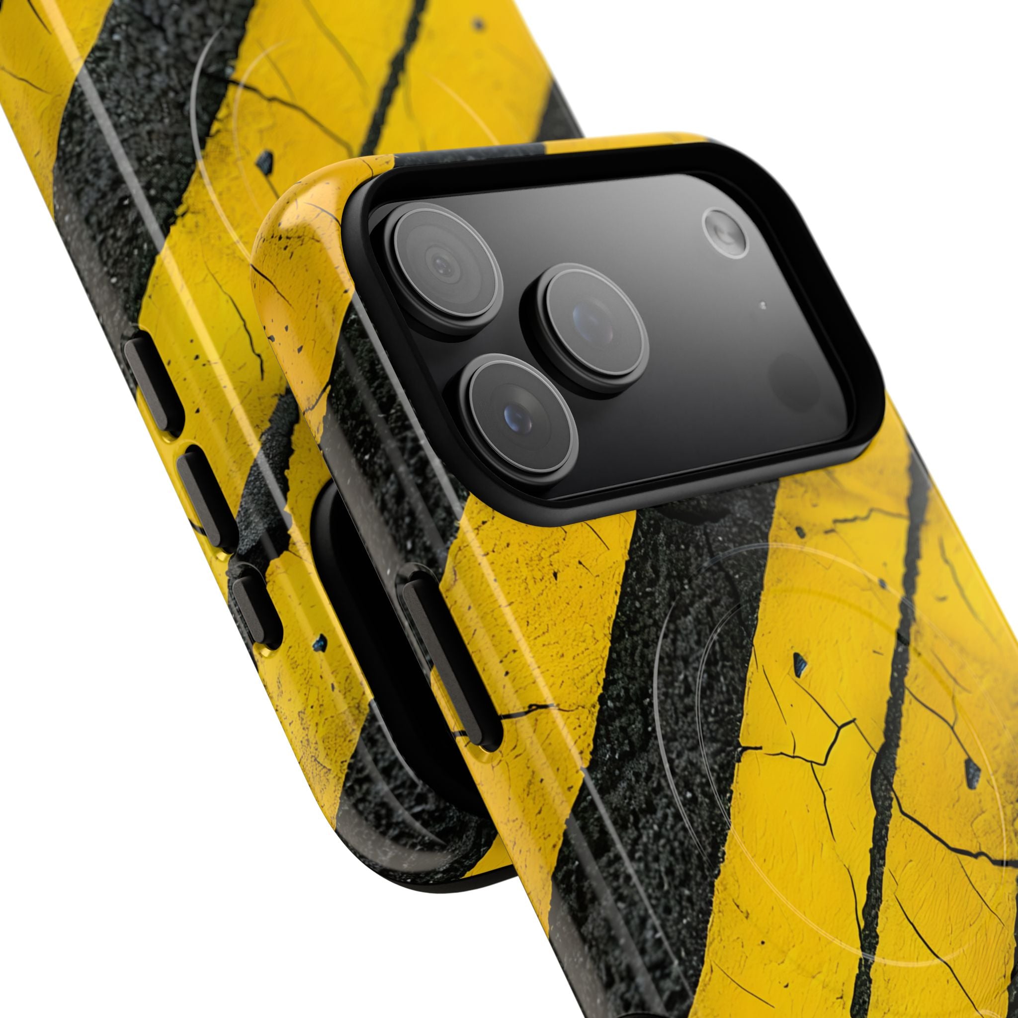 Yellow Stripe Distress iPhone 17 Pro Max Case - Tough+ - CASE•BOB