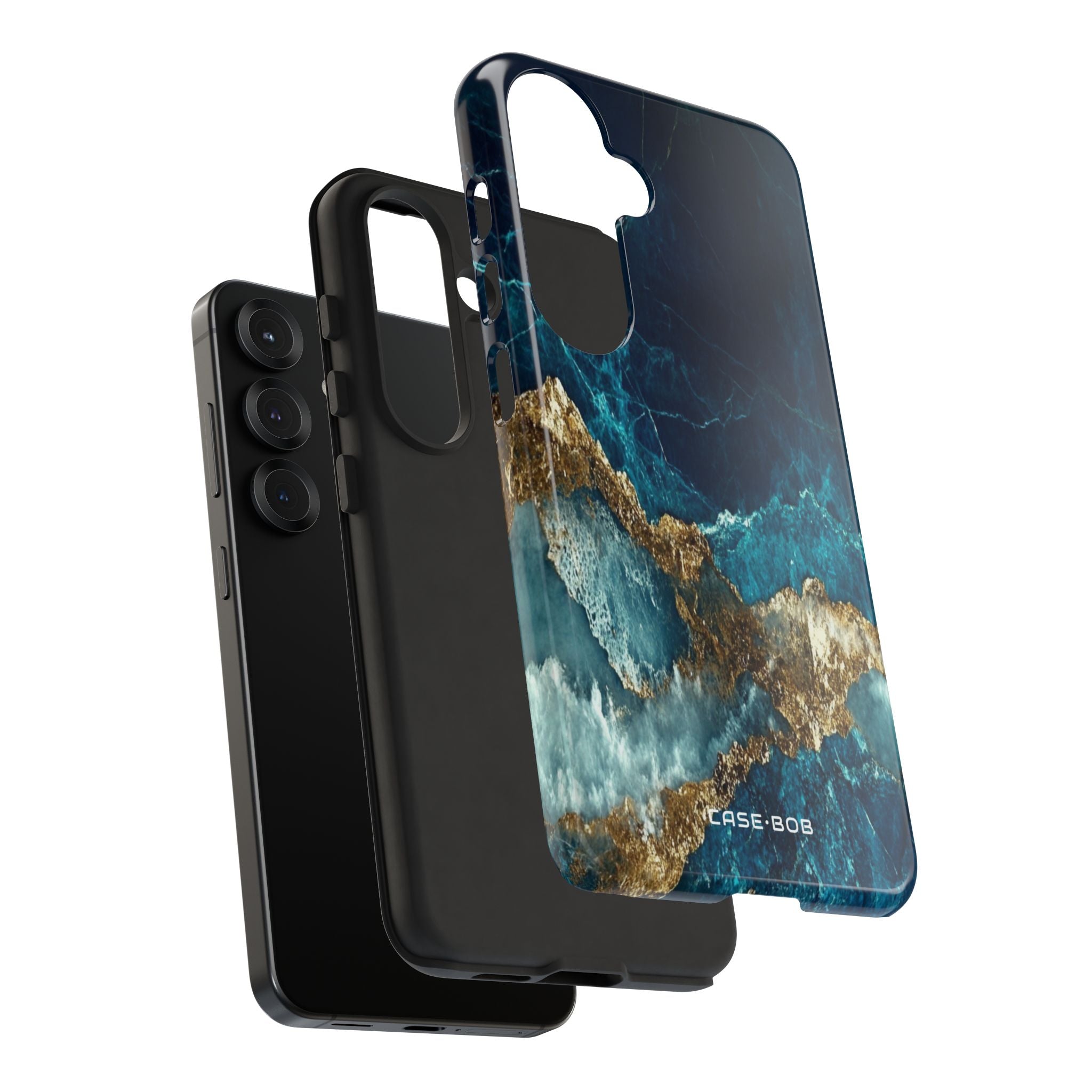 Gezacktes Gold geteiltes Samsung S25 Case - Tough