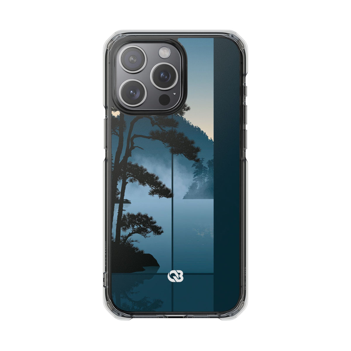 Misty Pine Horizon · Clear Impact Magnetic Phone Case for iPhone · Teal