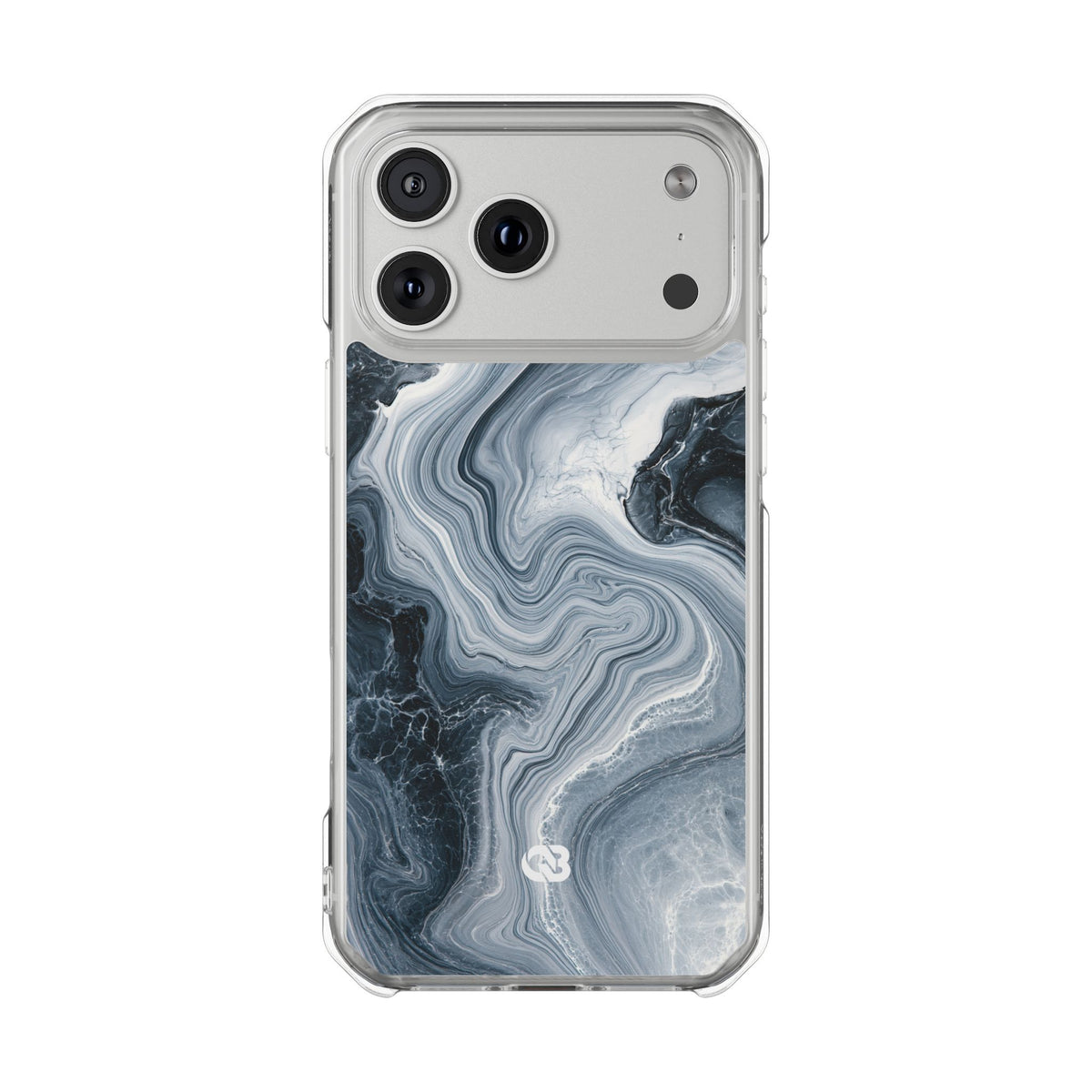 Suminagashi Ink Flow · Clear Impact Magnetic Phone Case for iPhone · Grey