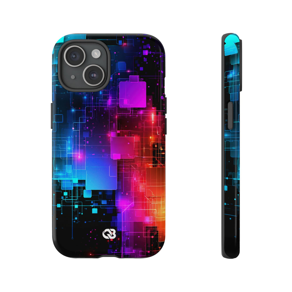 Spectral Circuit Grid · Tough Phone Case for iPhone · Black