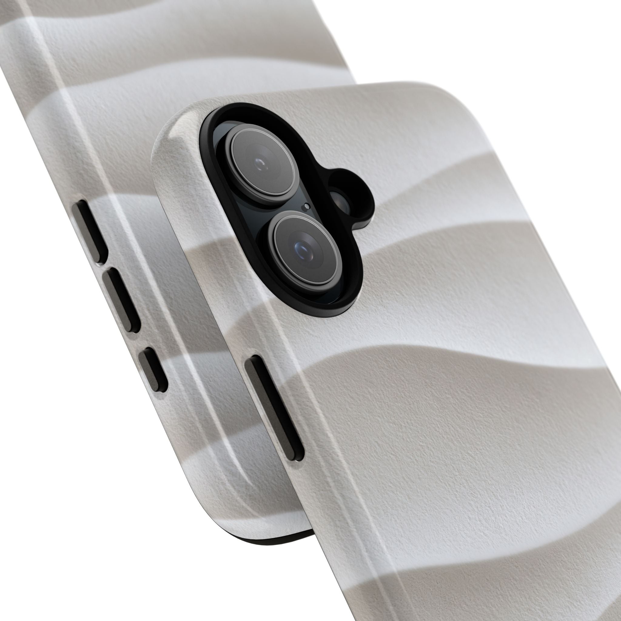 White Tough Phone Case for iPhone - Arctic Flow Ridges
