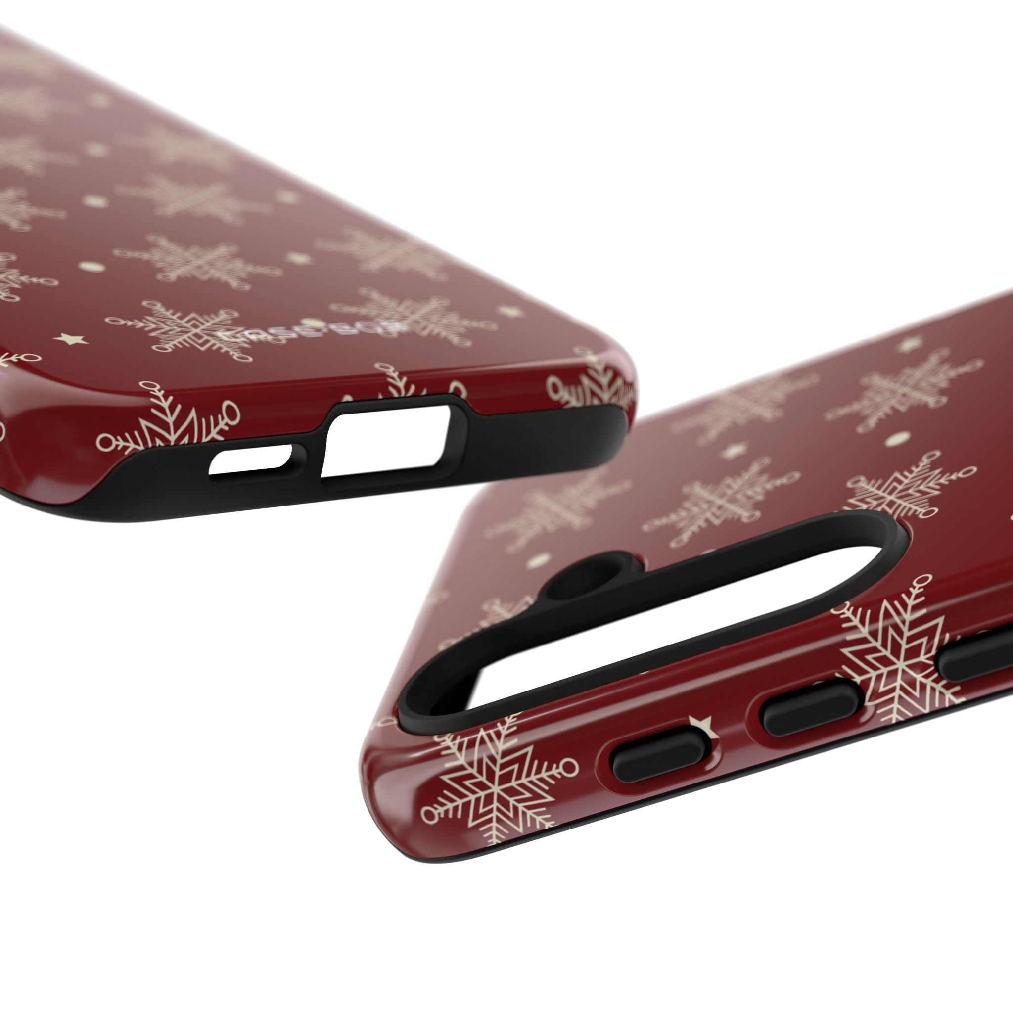 Cream Snowflake Crimson Samsung S24 Case - Tough