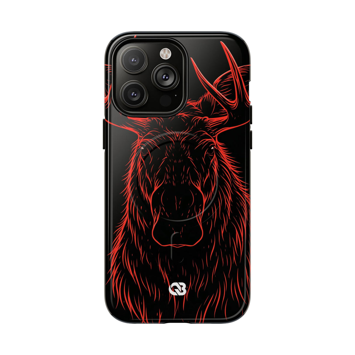 Crimson Horizon Moose · Tough 2.0 Magnetic Phone Case for iPhone · Black