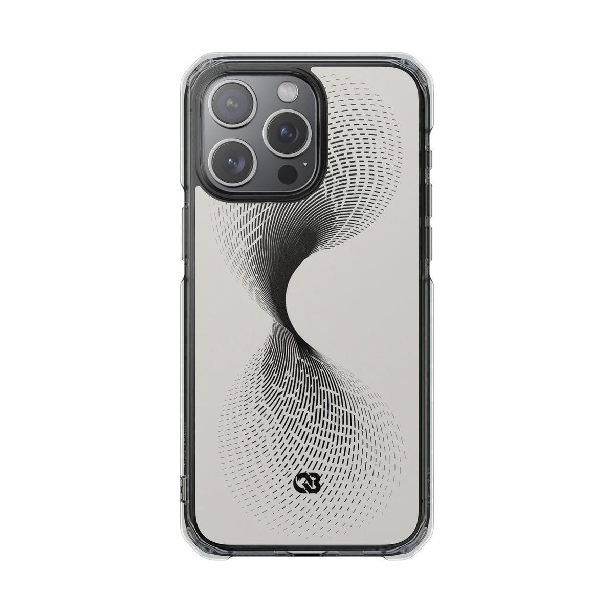 White Impact MagSafe Phone Case for iPhone - Linear Torsion Grid