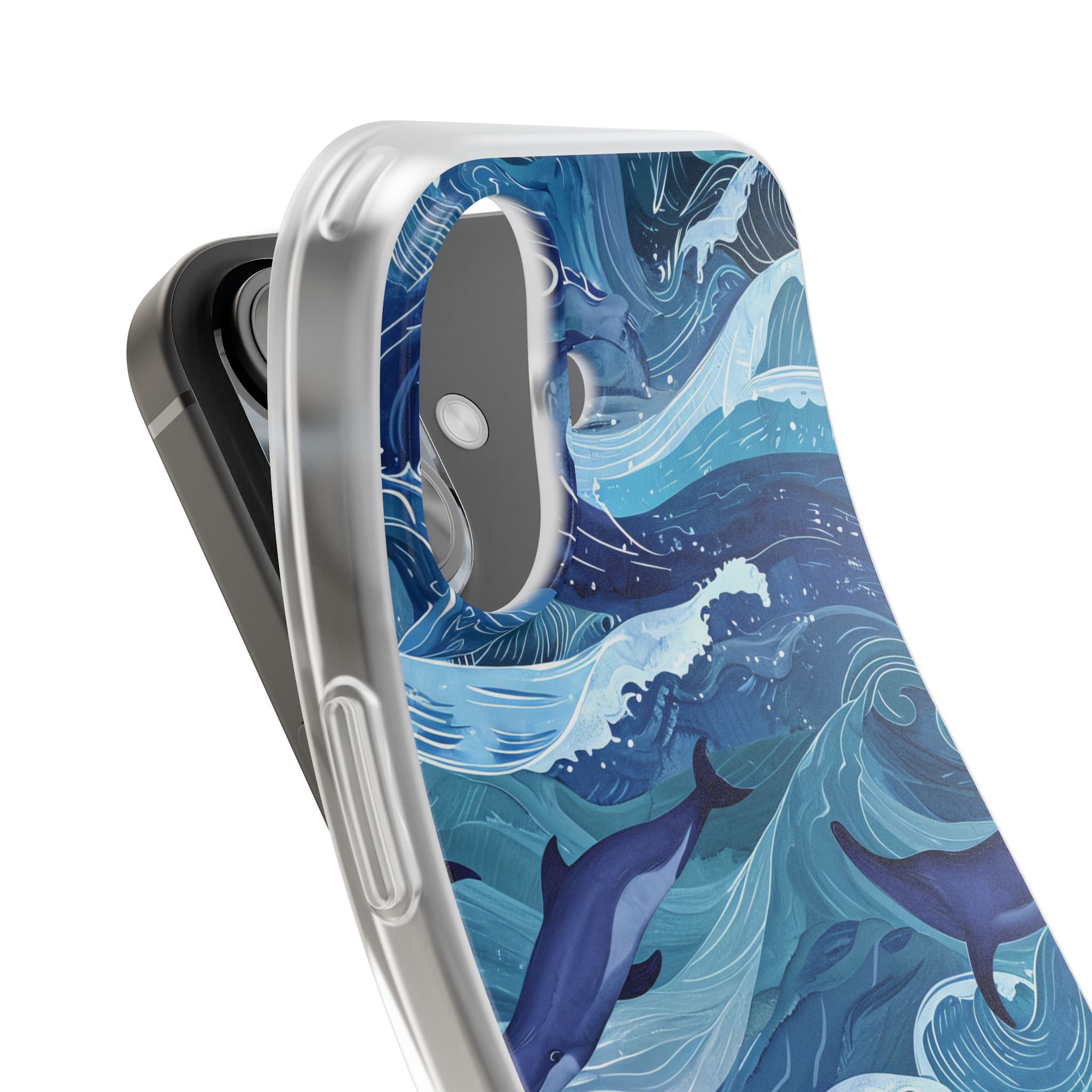 Dolphin Waves iPhone 16 Case - Soft