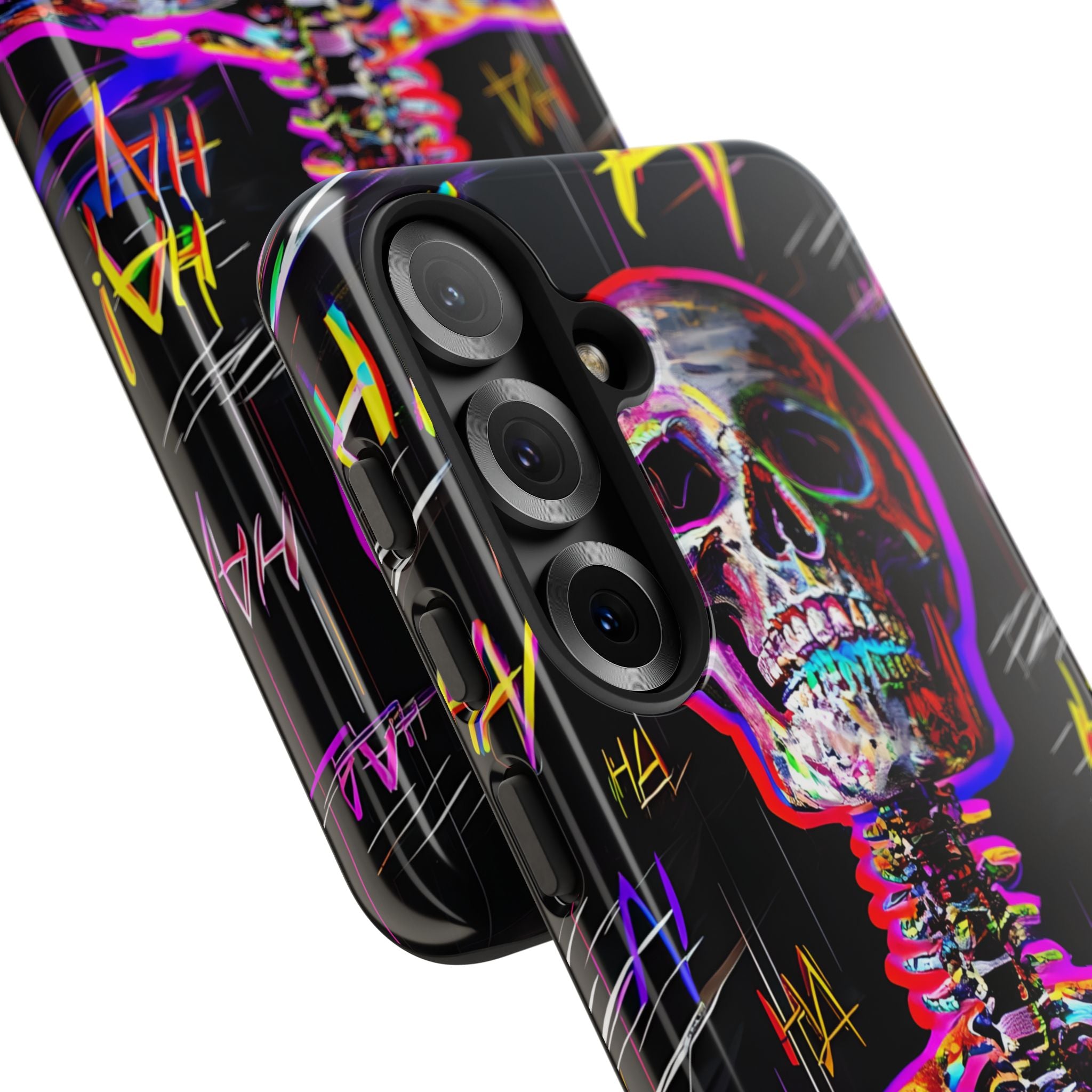 Neon Glitch Skeleton · Tough Handyhülle für Samsung