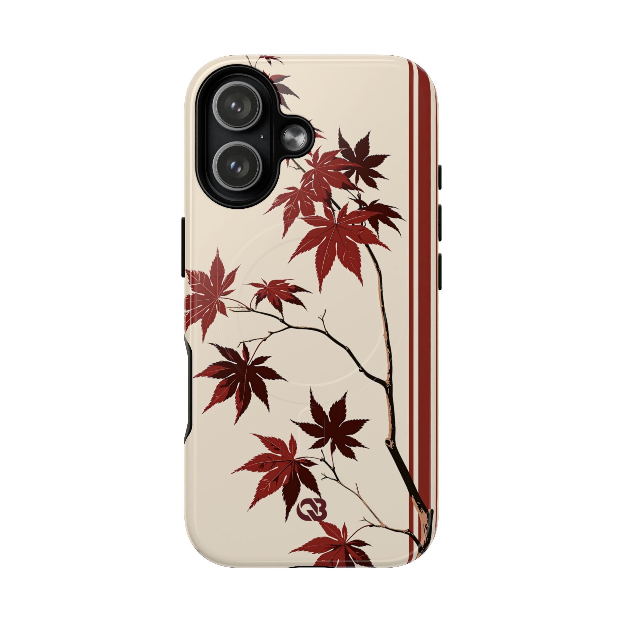 Red Tough 2.0 Magsafe Phone Case for iPhone - Crimson Momiji Stripe