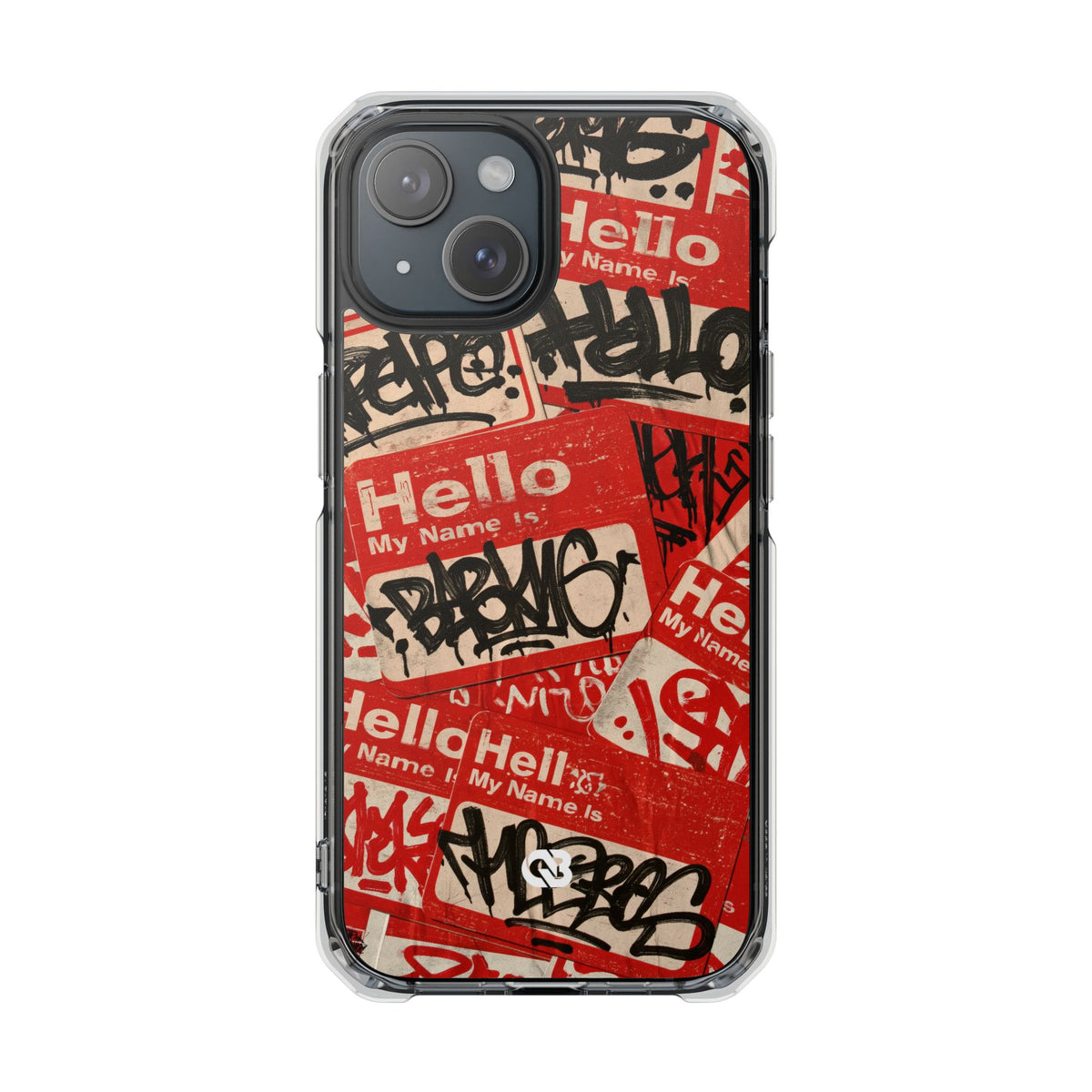 Slap Tag Collage · Clear Impact Magnetic Phone Case for iPhone · Red
