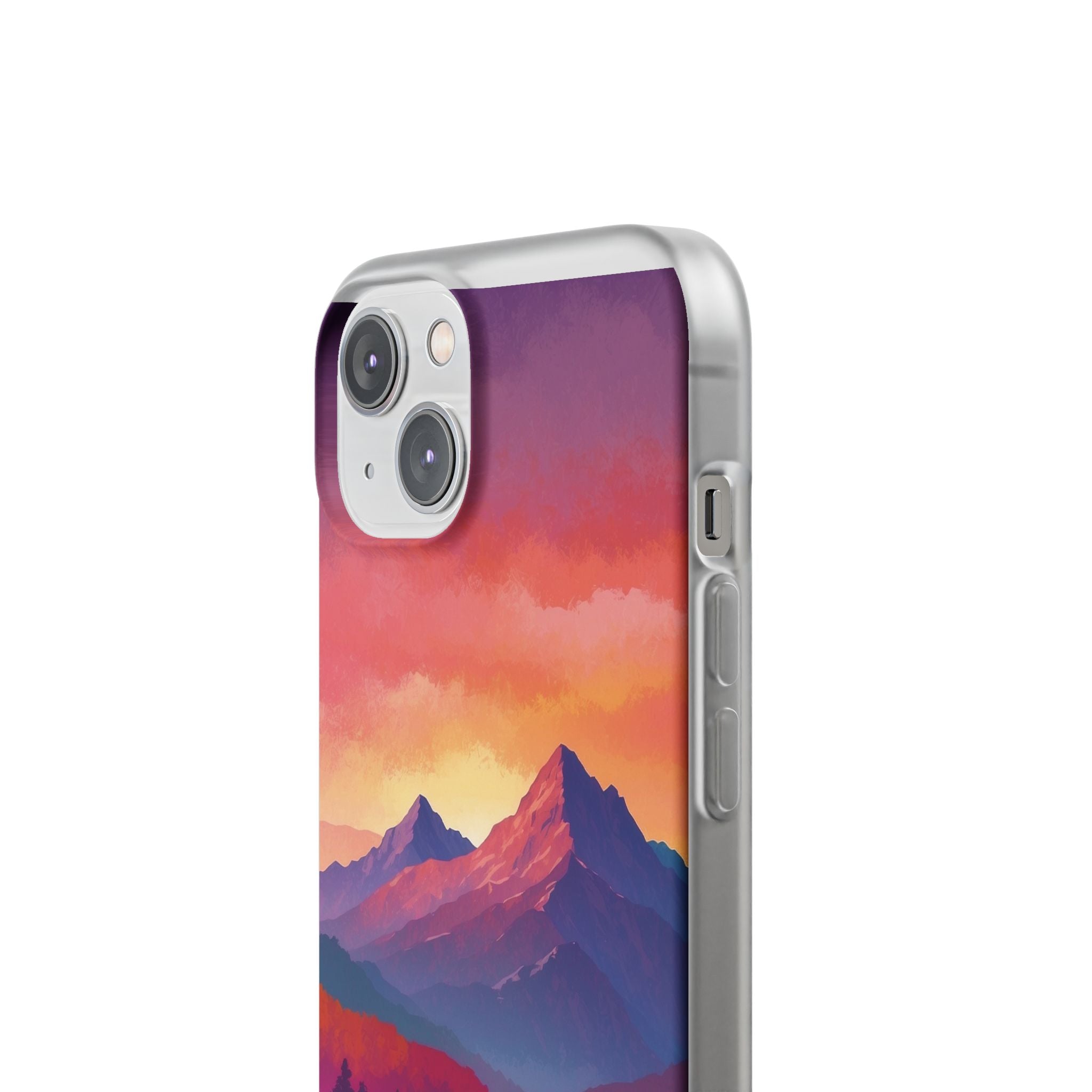 Crimson Mountain Dusk · Soft Custodia per iPhone