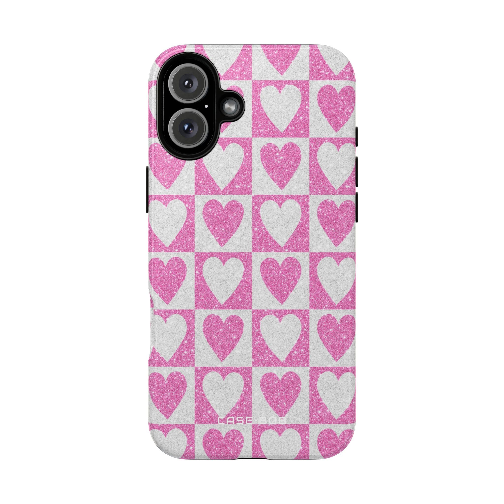 Glitter Hearts iPhone 16 Plus Case - Tough