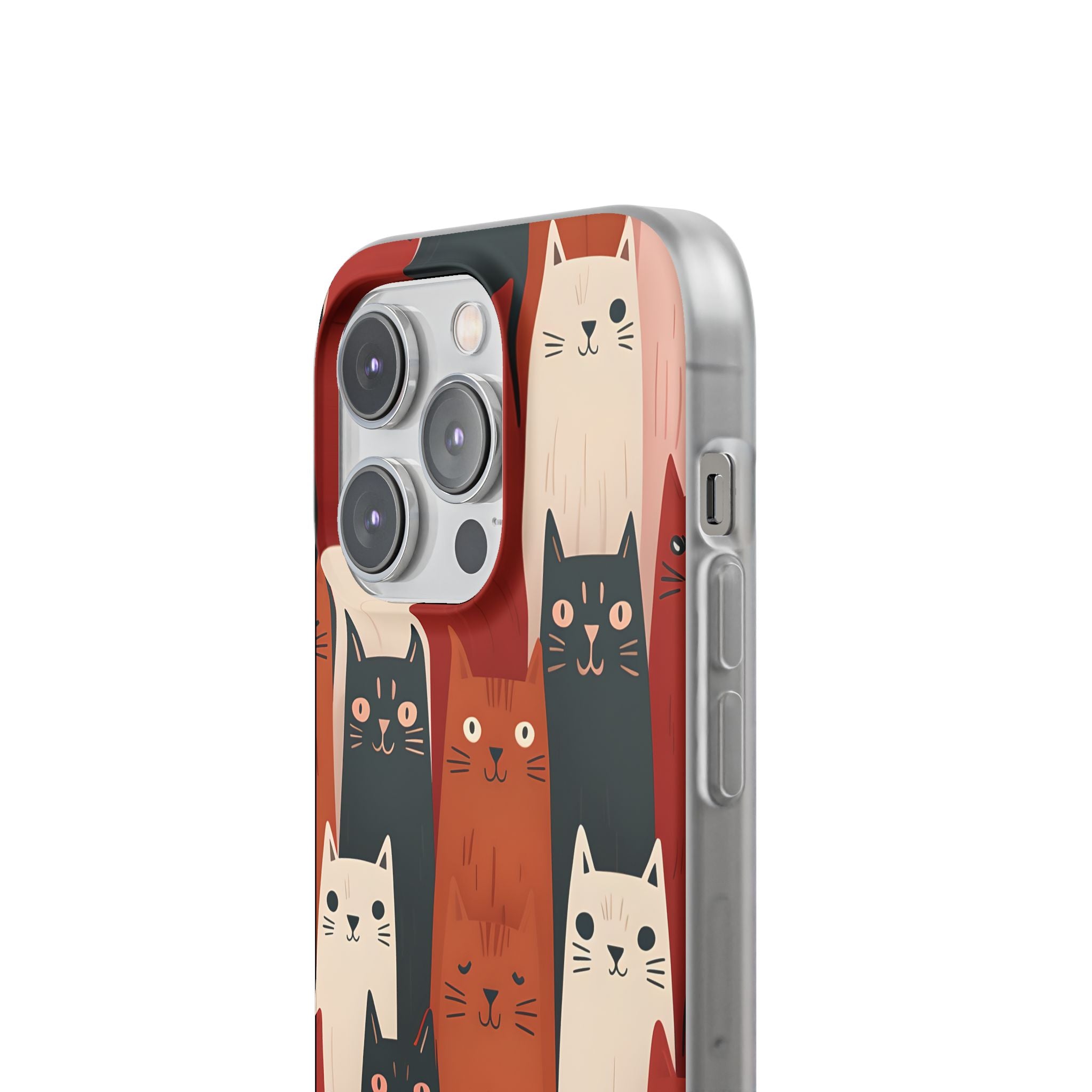 Verlängerte Katzen Schwarzes iPhone 14 Pro Case - Soft