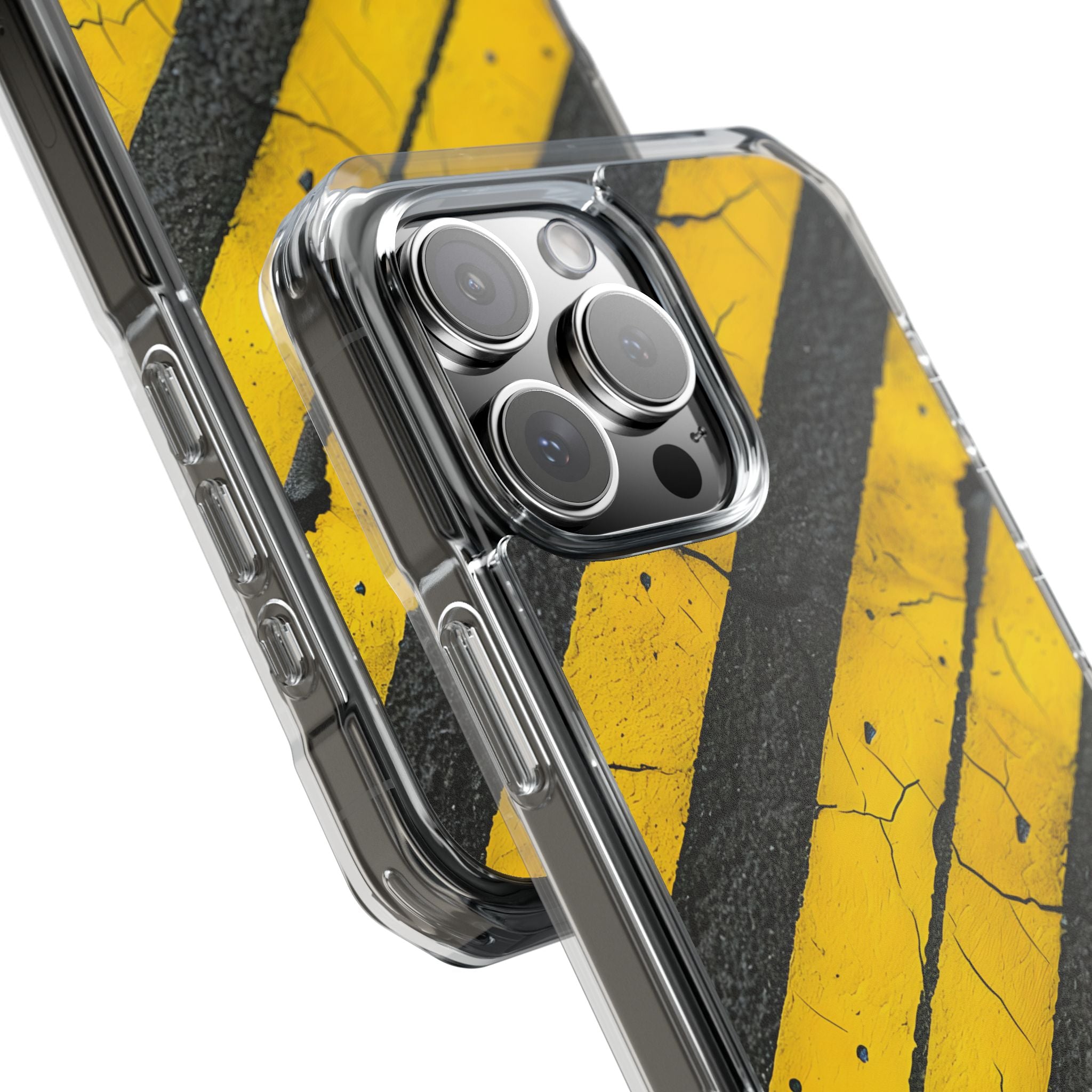 Cracked Hazard Stripes · Impact Custodia per iPhone · Magsafe