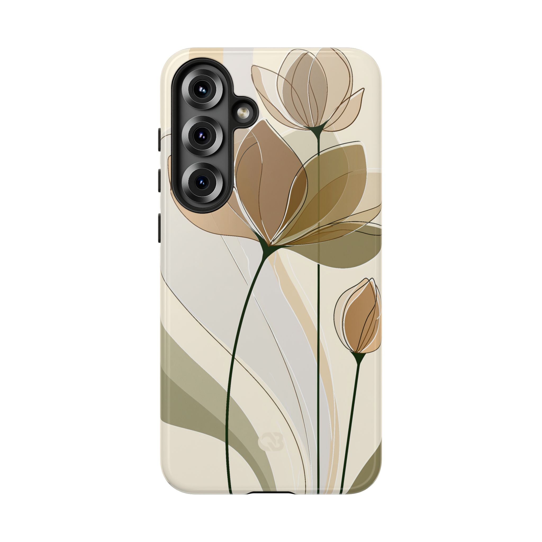 Beige Tough Phone Case for Samsung - Muted Ochre Petals