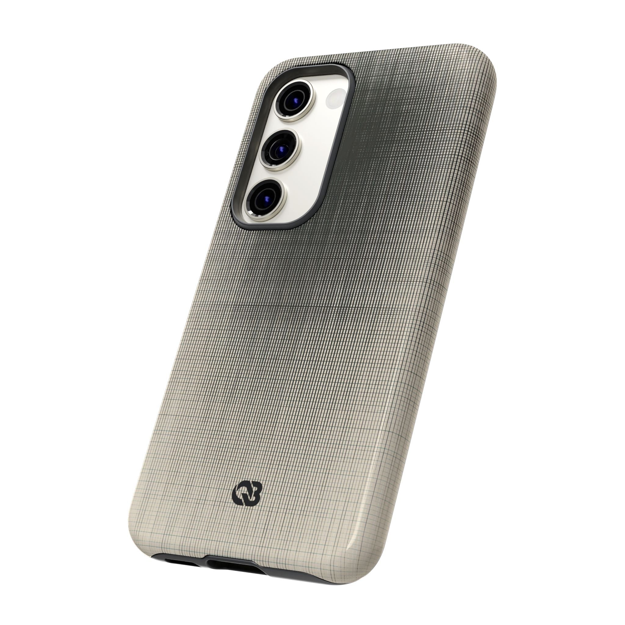 Beige Tough Phone Case for Samsung - Carbon Screen Grid