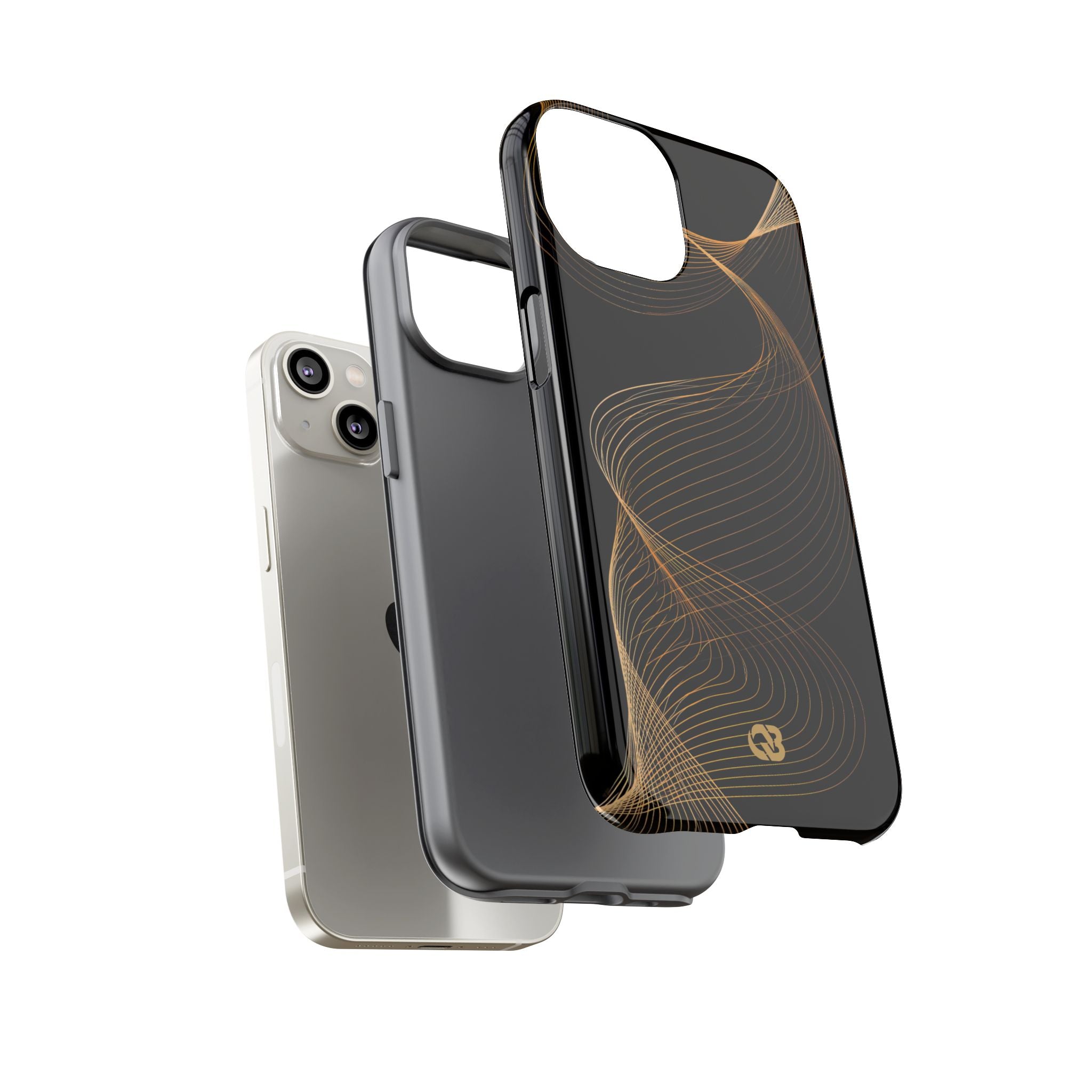 Gold Tough Phone Case for iPhone - Burnished Bronze Helix