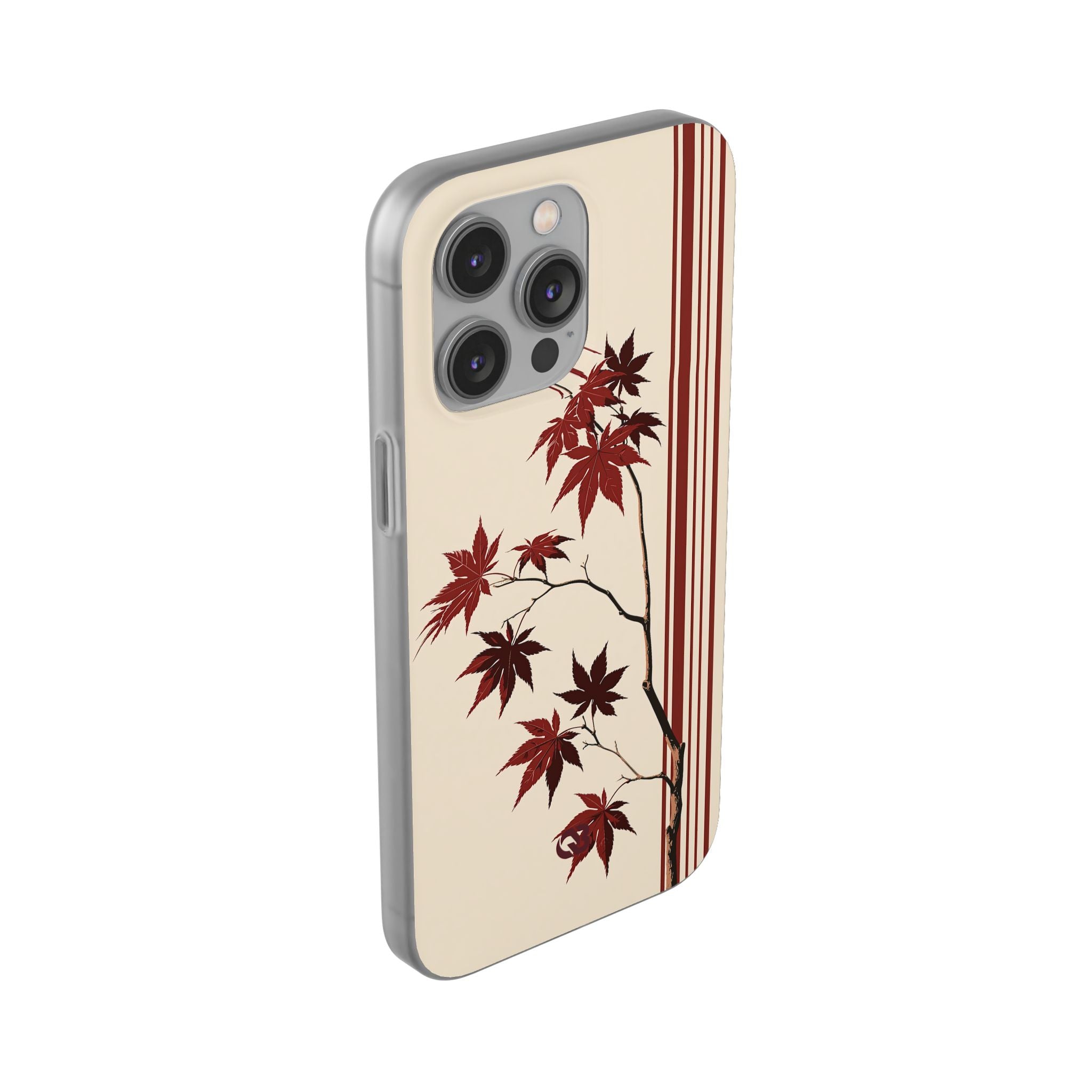 Red Lite Phone Case for iPhone - Crimson Momiji Stripe