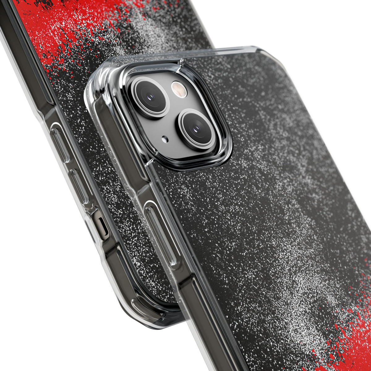 Crimson Noir Drip · Clear Impact Magnetic Phone Case for iPhone · Black