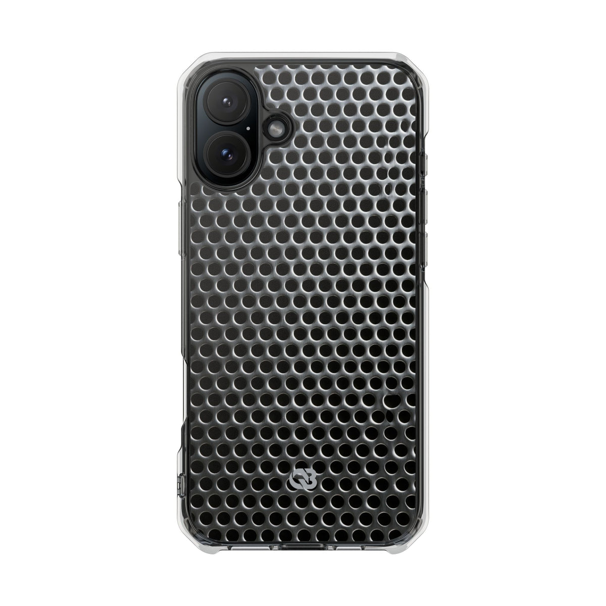 Silver Impact MagSafe Phone Case for iPhone - Brutalist Steel Mesh
