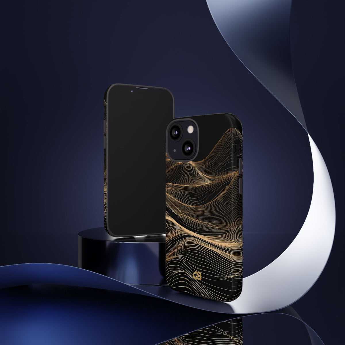 Golden Horizon Contours · Tough Phone Case for iPhone · Black