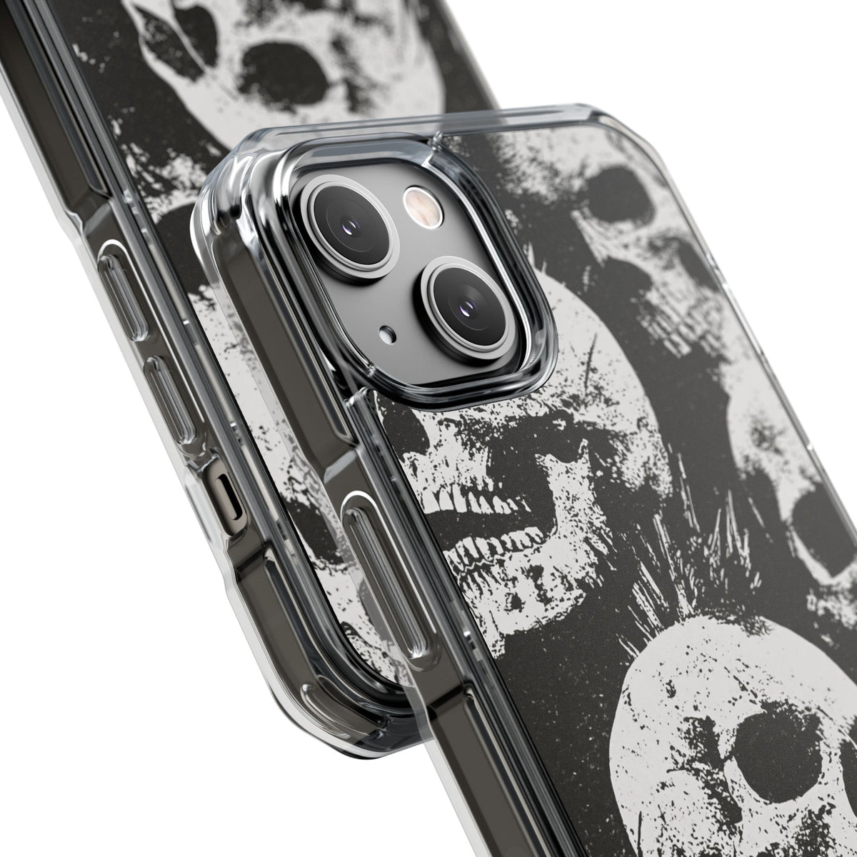 Punk Skull Riot · Clear Impact Magnetic Phone Case for iPhone · Black