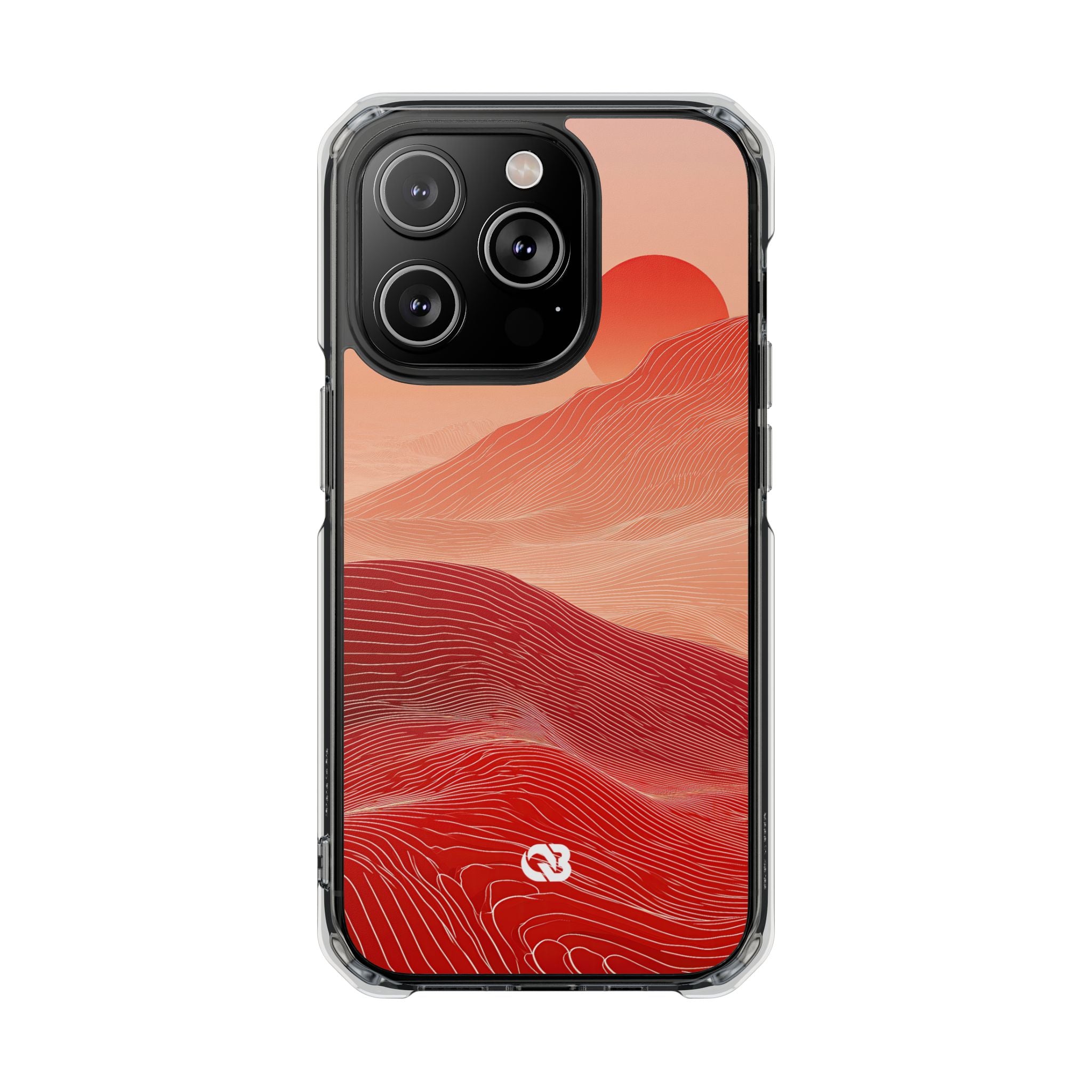 Red Impact MagSafe Phone Case for iPhone - Crimson Ridge Lines