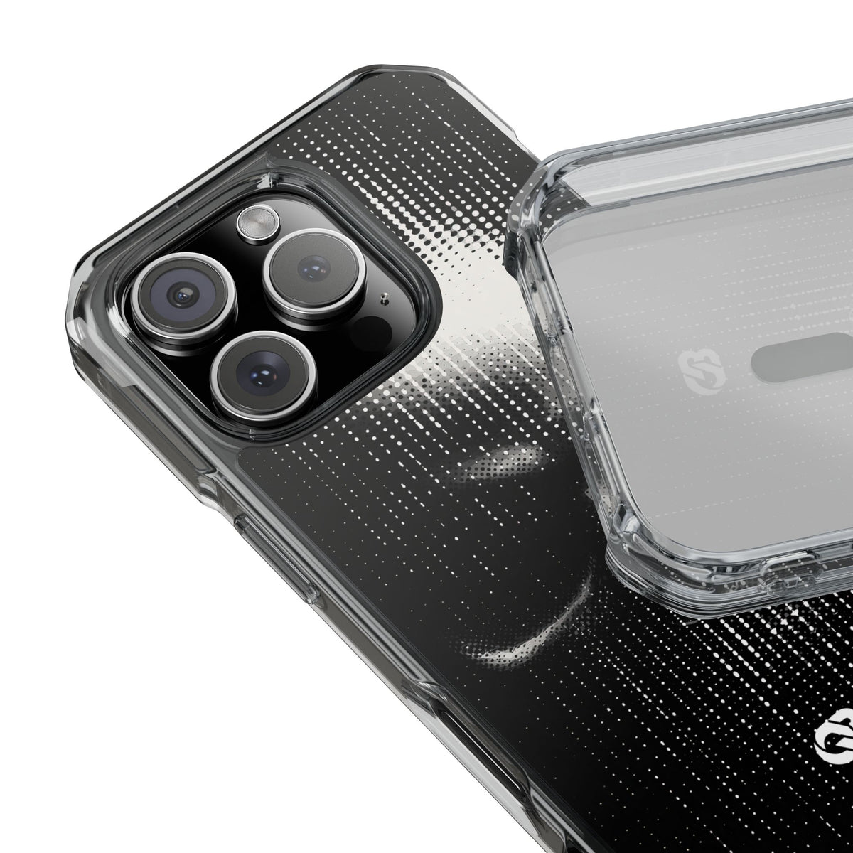 Raster Phantom · Clear Impact Magnetic Phone Case for iPhone · Black