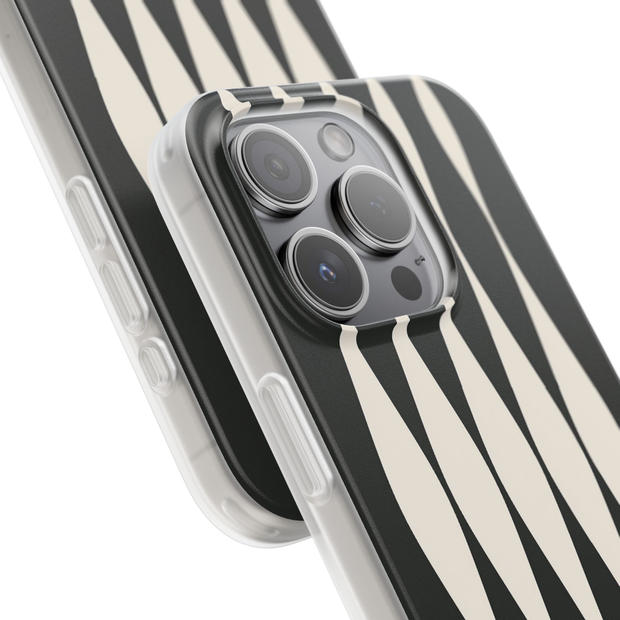 Black Lite Phone Case for iPhone - Ivory Spindle Grid
