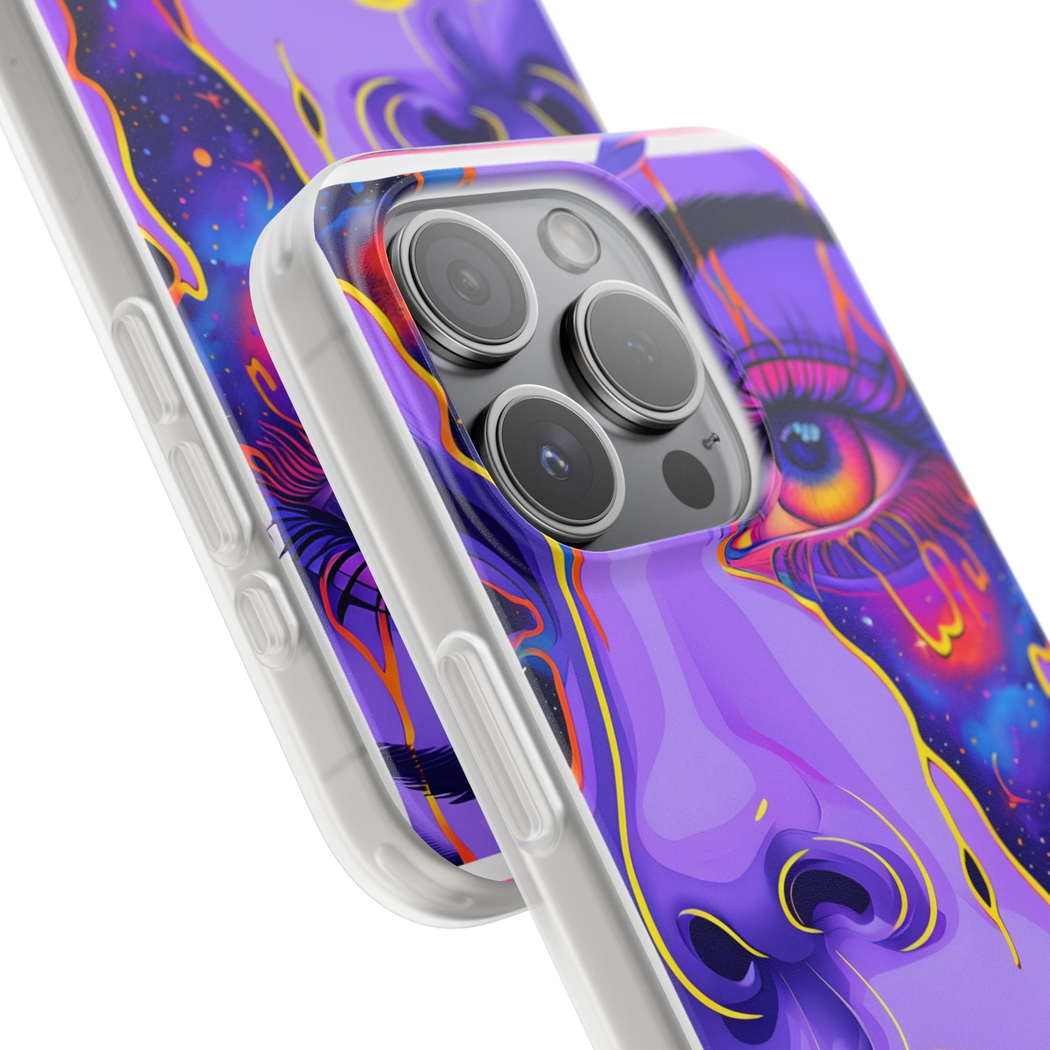 Violet Cosmic Gaze · Soft Custodia per iPhone