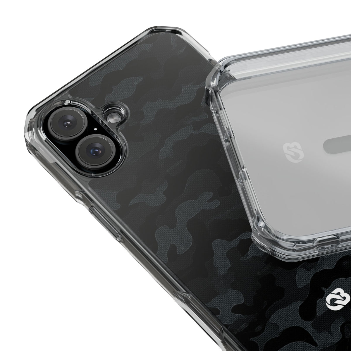 Blackout Urban Camo · Clear Impact Magnetic Phone Case for iPhone · Black