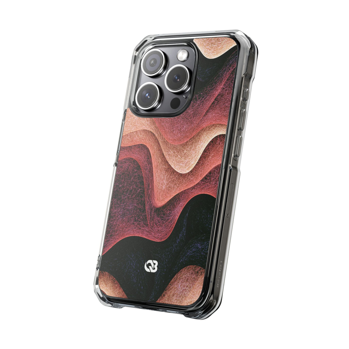 Rose Contour Waves · Clear Impact Magnetic Phone Case for iPhone · Pink