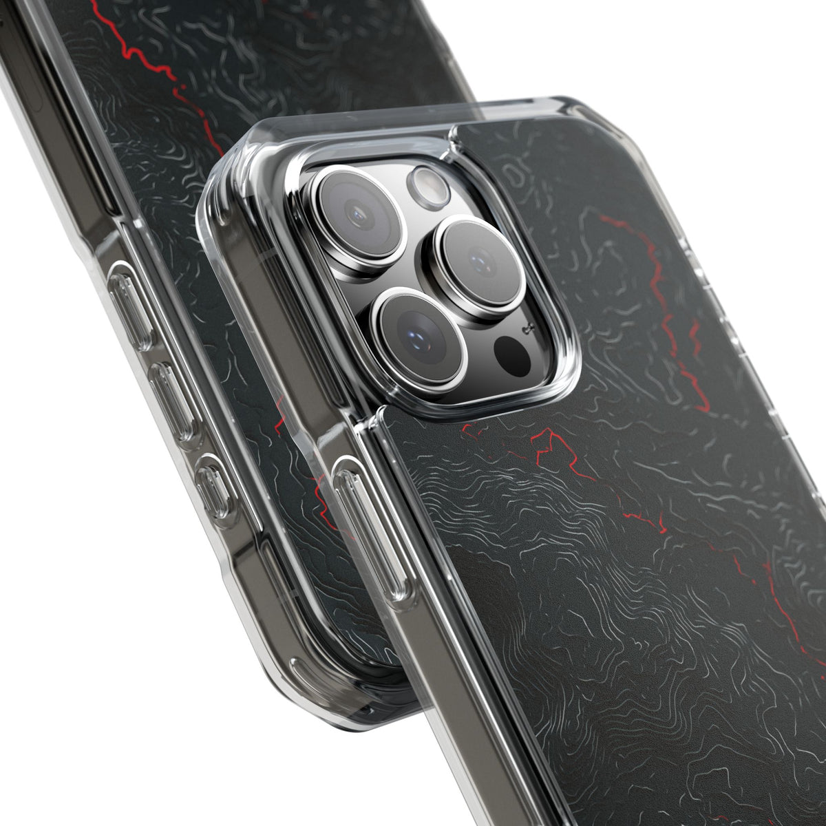 Crimson Rift · Clear Impact Magnetic Phone Case for iPhone · Black