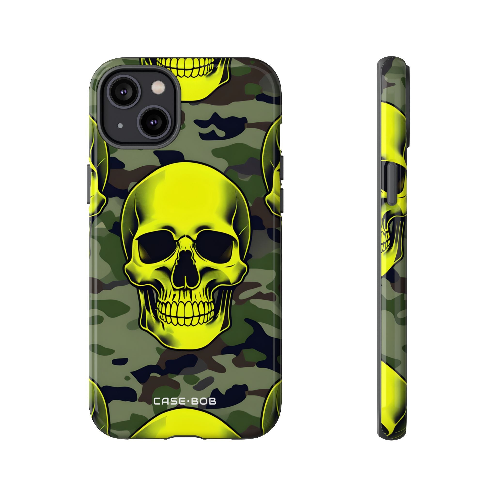Neon Skull Camo iPhone 14 Plus Cover - Tough