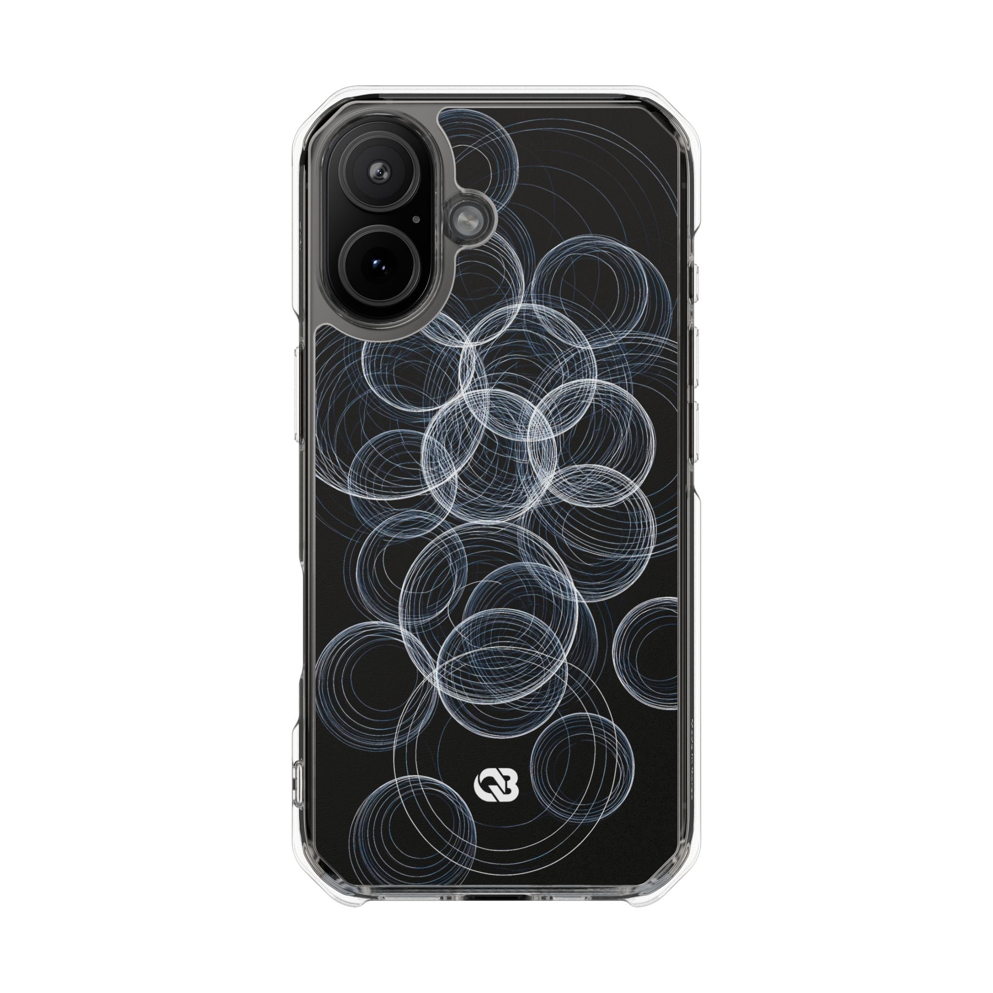 Black Impact MagSafe Phone Case for iPhone - Frosted Ring Matrix