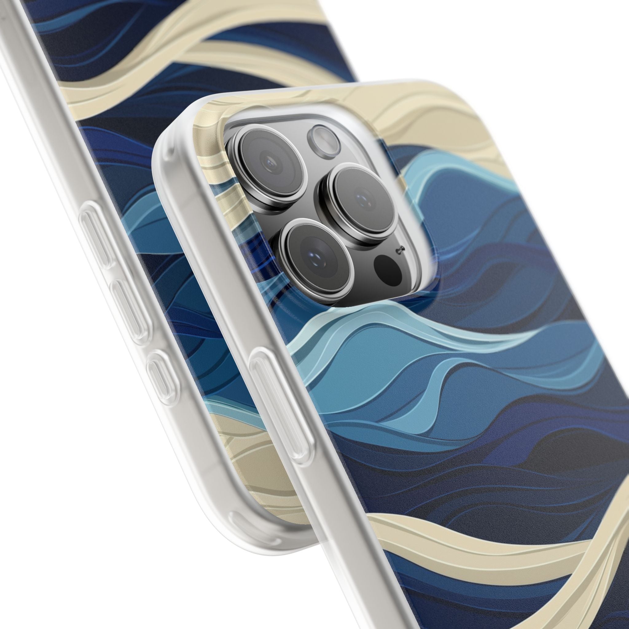 Cobalt Coast Layers · Soft Phone Case for iPhone